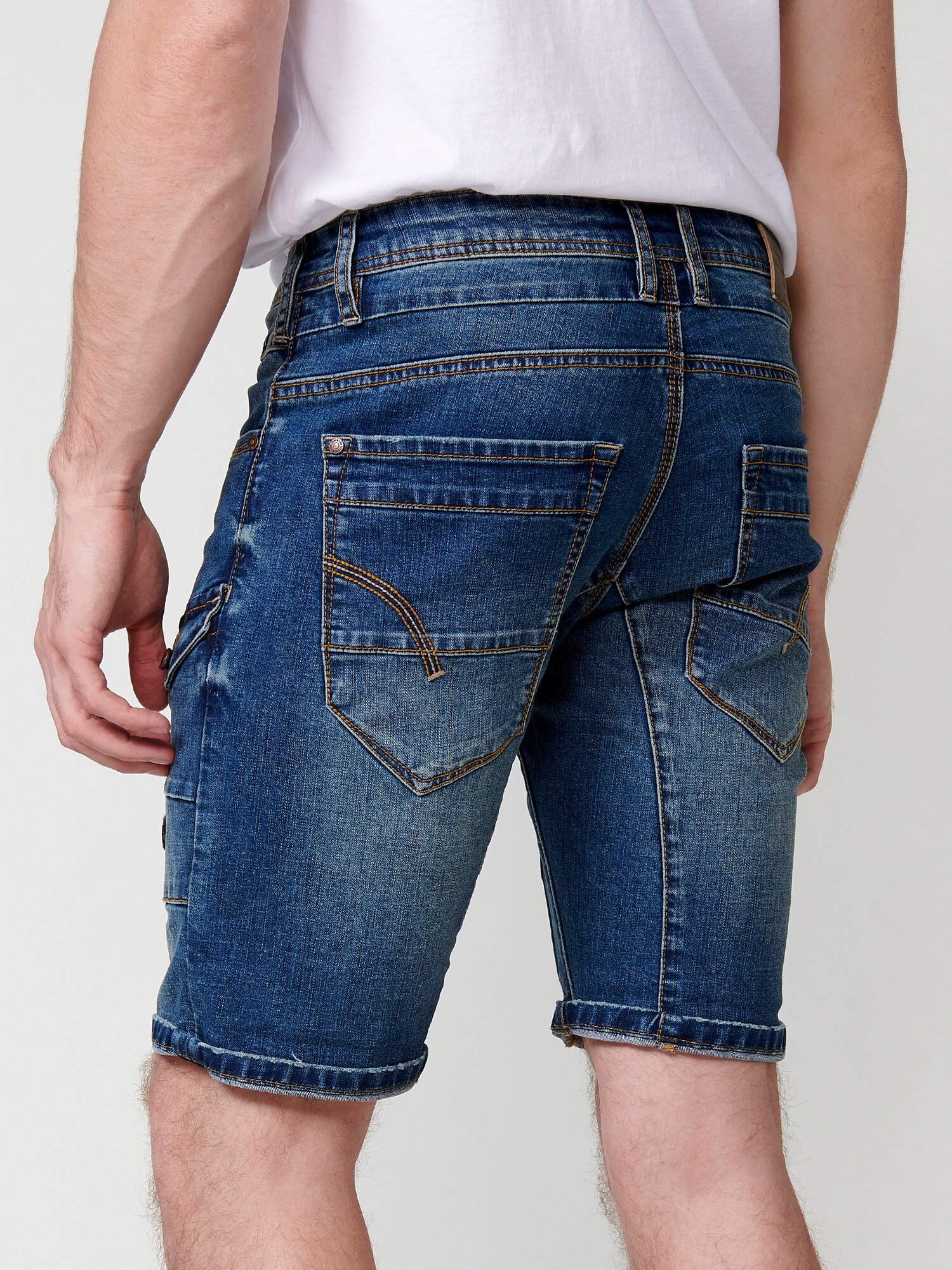 KOROSHI Rifľové kapsáče modrá denim (obrázok 6)