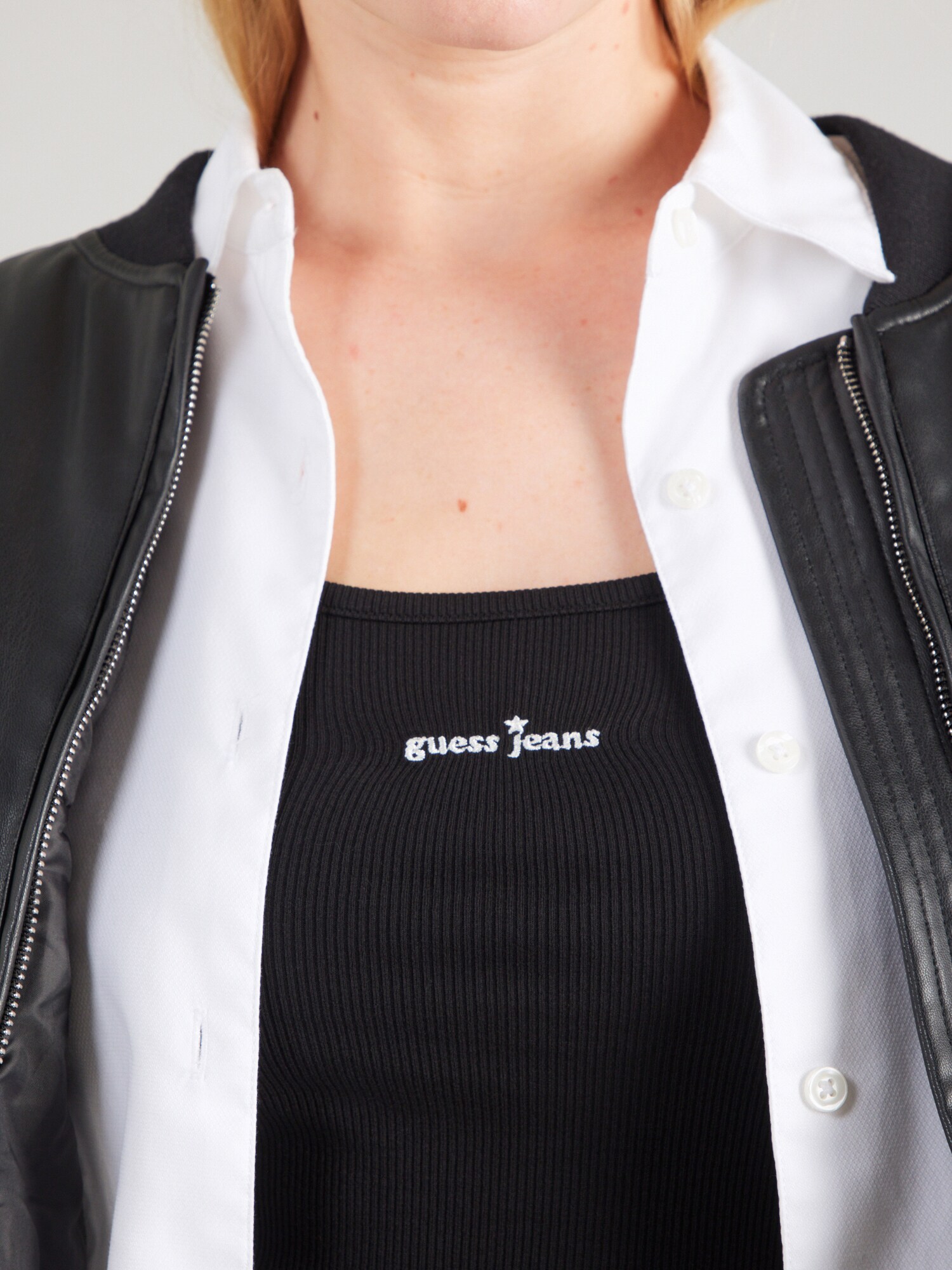 GUESS JEANS Top  čierna (obrázok 5)