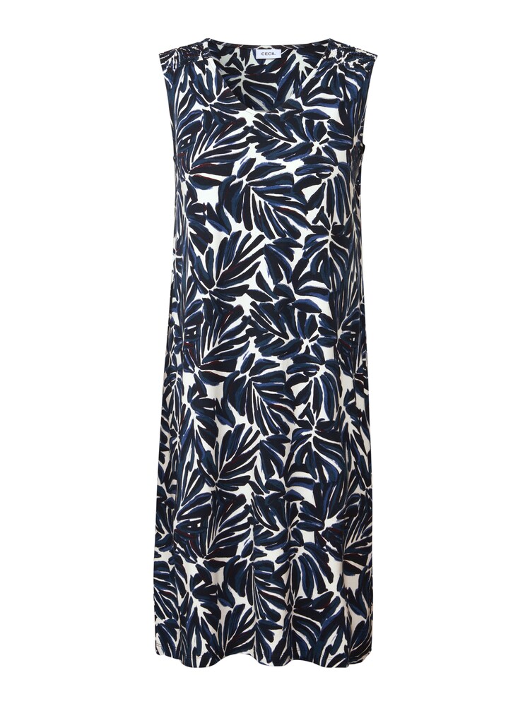 CECIL Kleid Damen Größe 38 enzian / dunkelblau / dunkelgrün / weiß