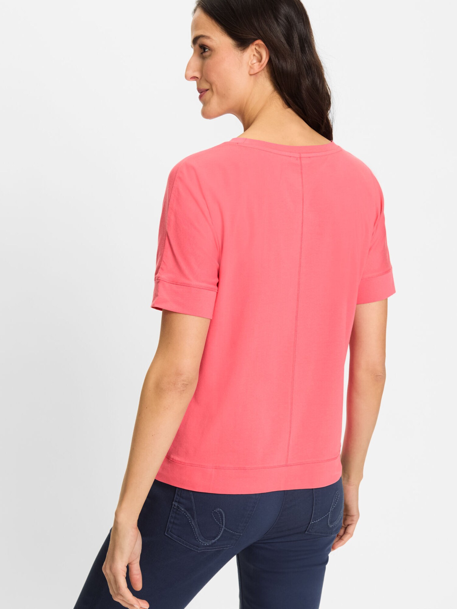 Thumbnail - Olsen T-Shirt mit gestickter Blume auf Brusthöhe