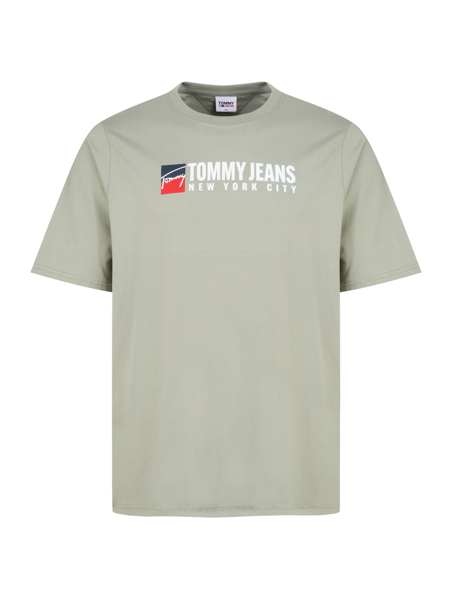 Tommy Jeans Plus Marškinėliai šviesiai žalia / balta / tamsiai mėlyna / šviesiai raudona