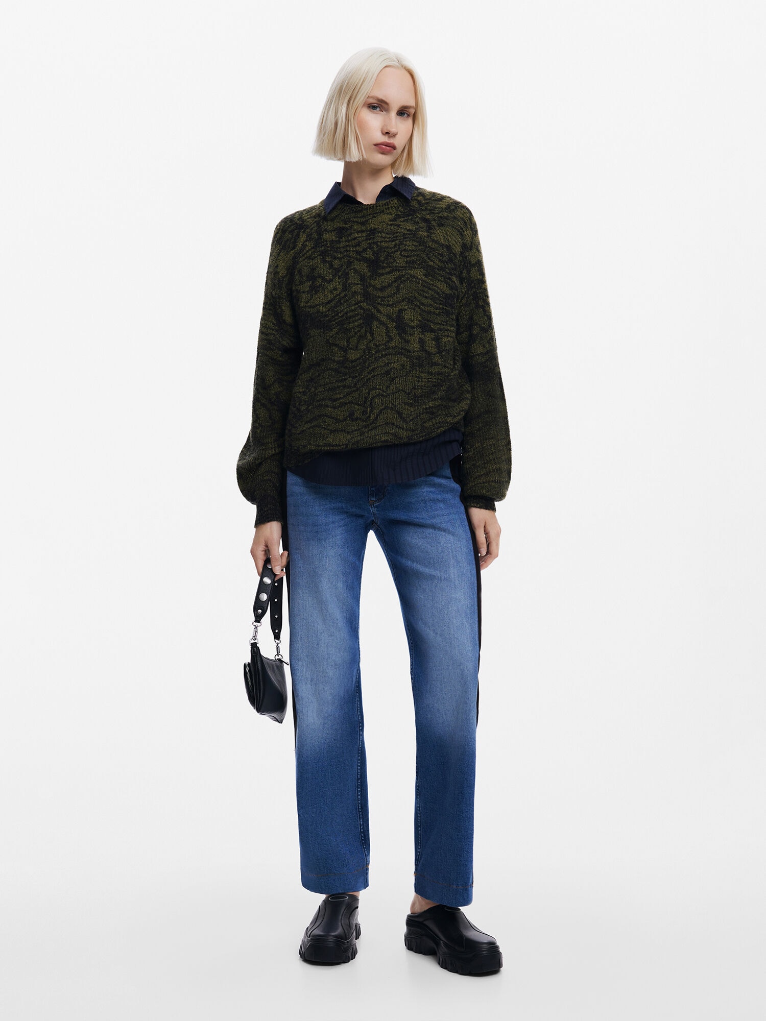 Desigual Pulóver  olíva / fekete termék 2. képe