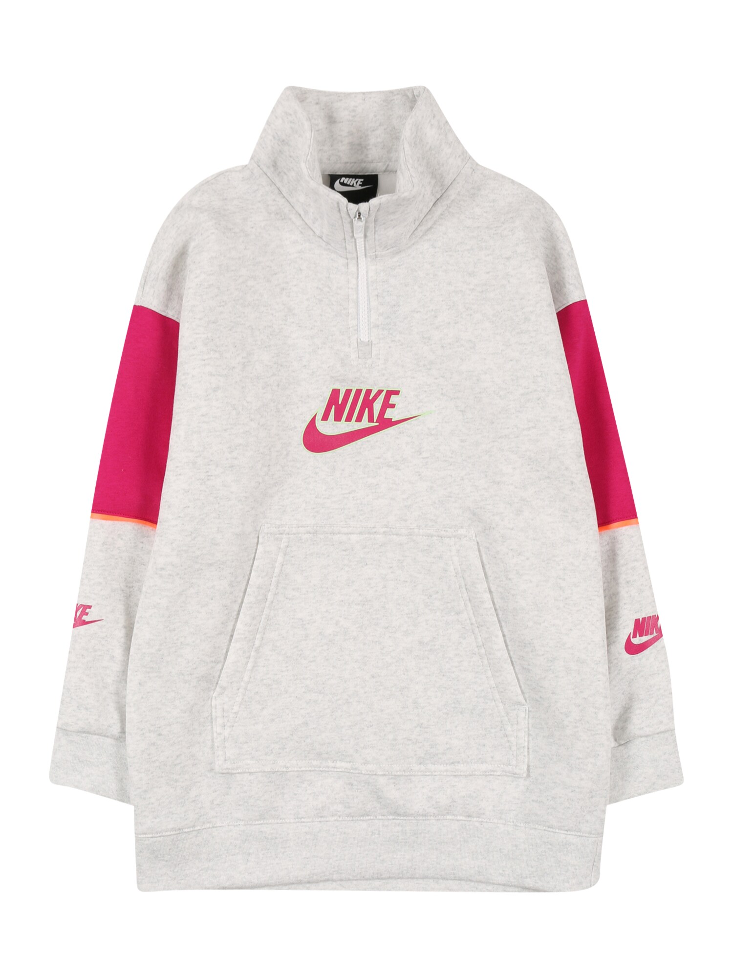 Nike Sportswear Megztinis be užsegimo  margai pilka / avietinė / neoninė žalia