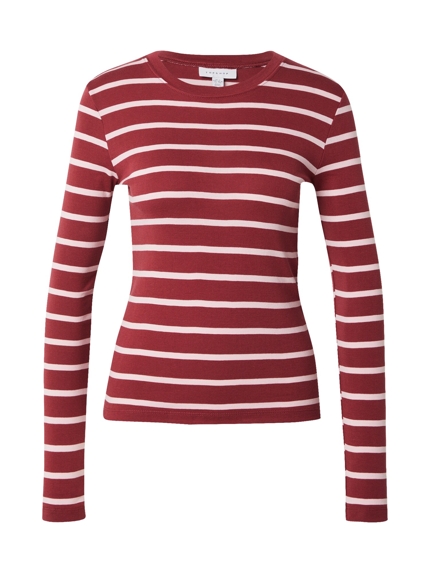 TOPSHOP Tricou  roz / roșu burgundy
