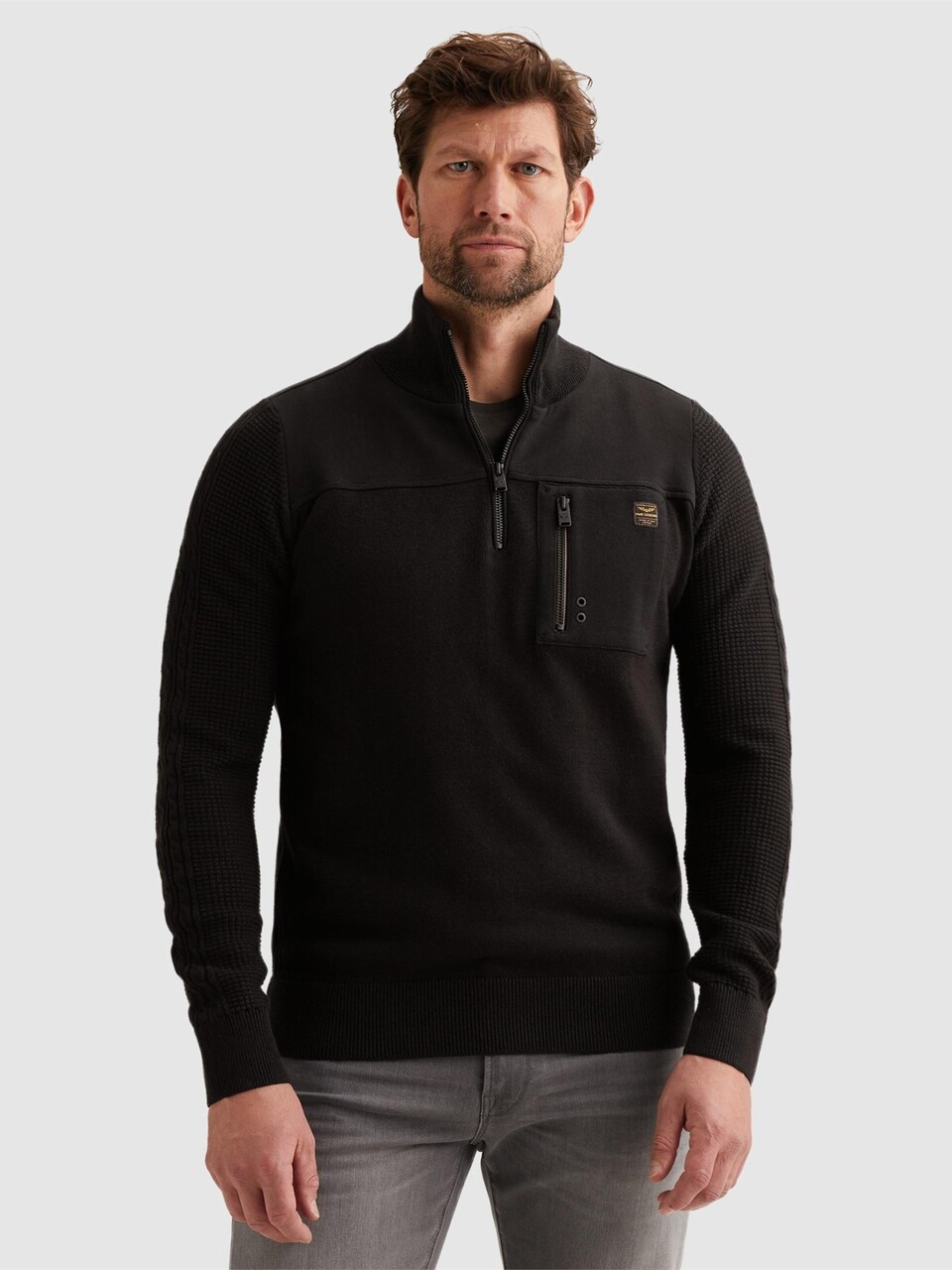 Tröja 'Pullover with half zipper'
