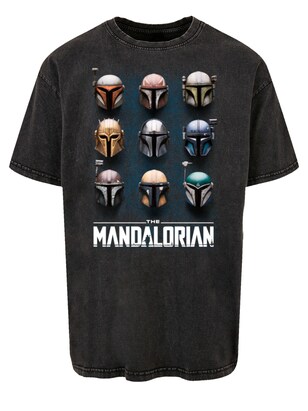 F4NT4STIC Shirt ‘Star Wars The Mandalorian Helmets’ Gemengde kleuren / Zwart