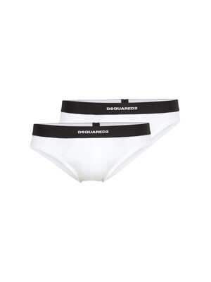 DSQUARED2 Braga 'Pack of 2 white briefs'  blanco
