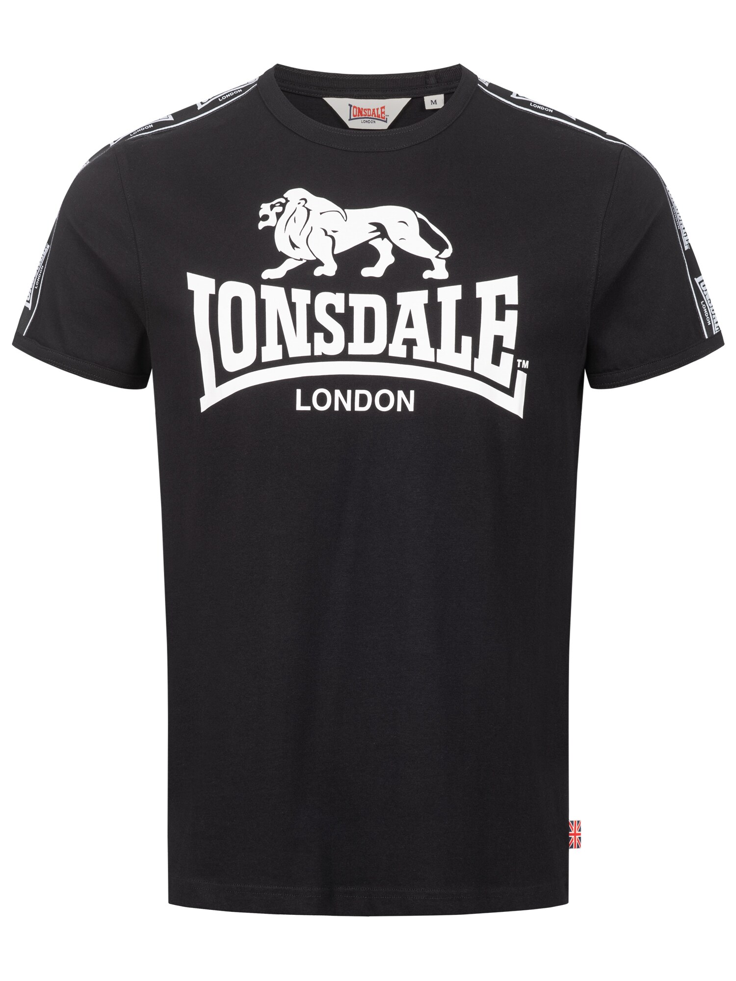LONSDALE Póló 'STOUR'  fekete / fehér akciós termékkép 1