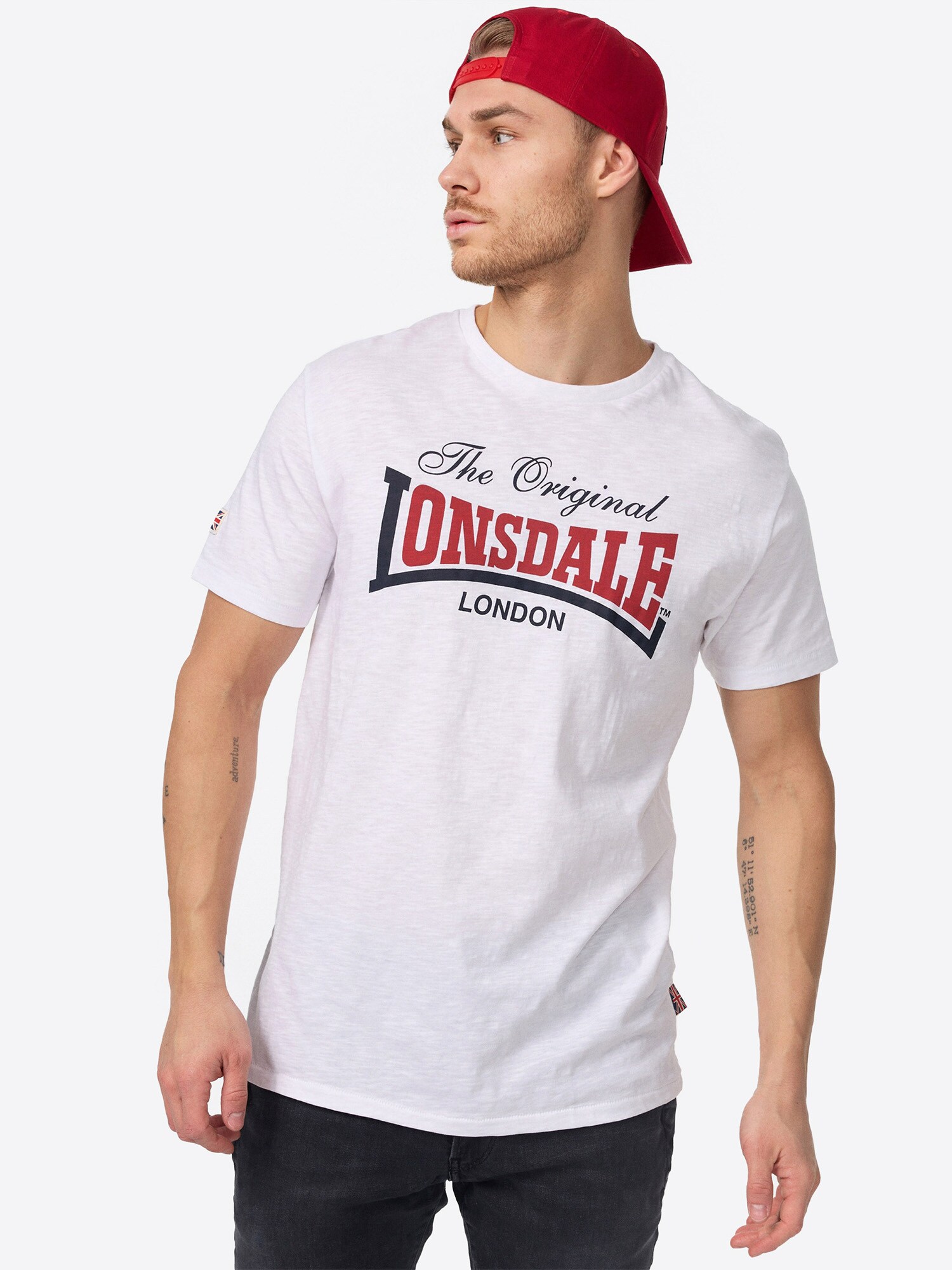 LONSDALE Póló 'Aldingham'  tengerészkék / piros / fehér termék 2. képe