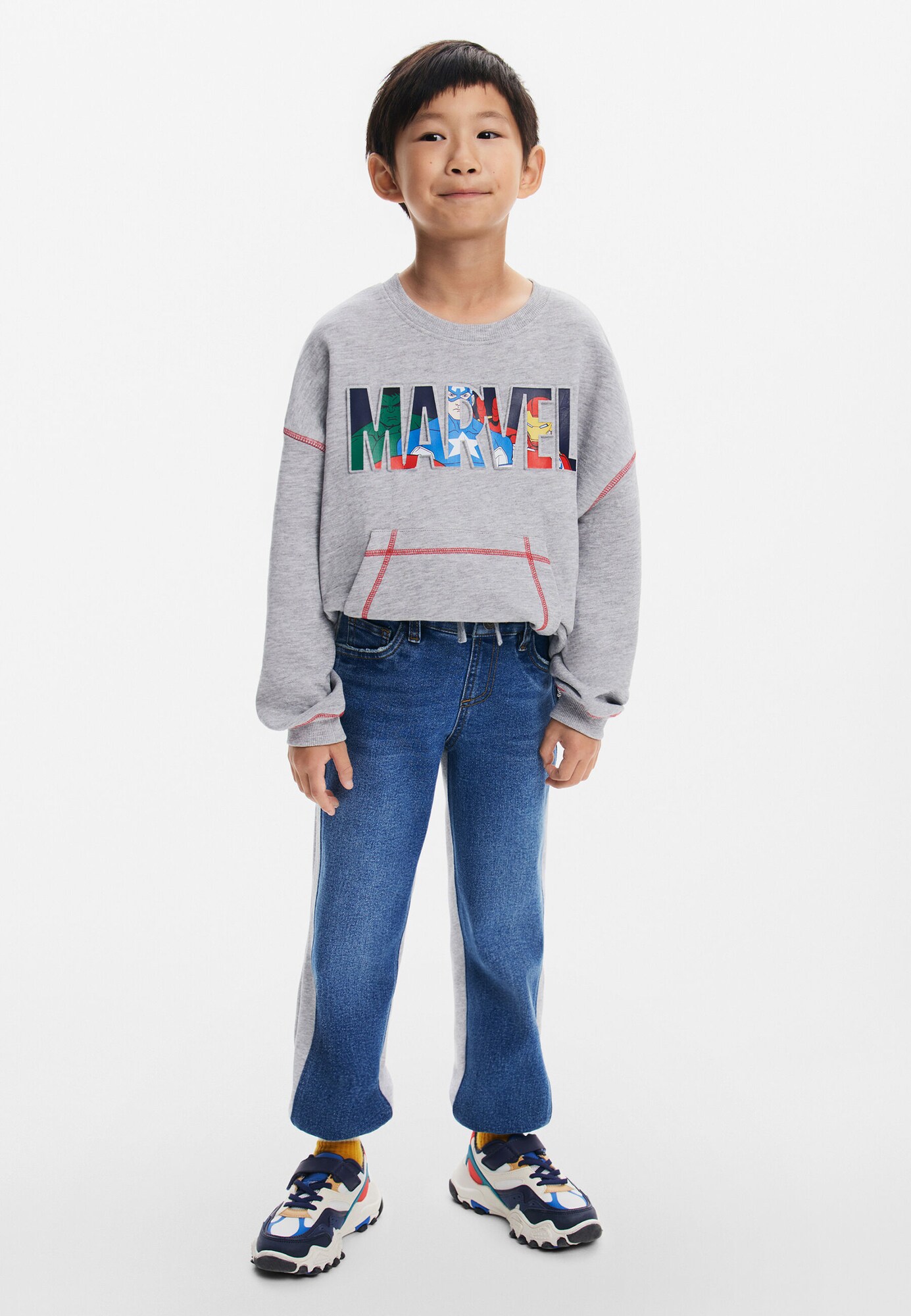 Desigual Nadrág  kék farmer / világosszürke termék 2. képe