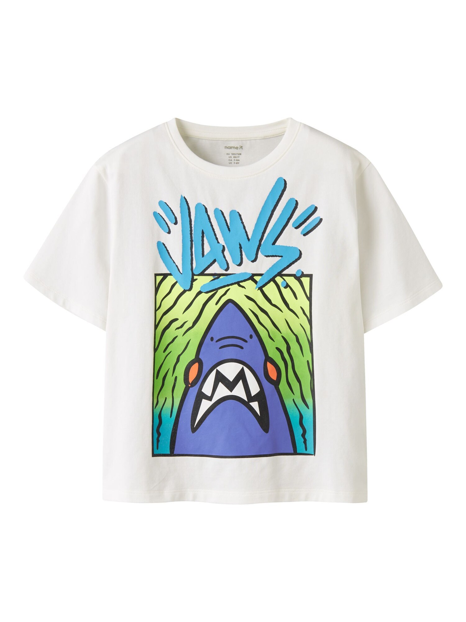Name It Shirt 'Jaws' Blauw / Hemelsblauw / Lichtgroen / Wit