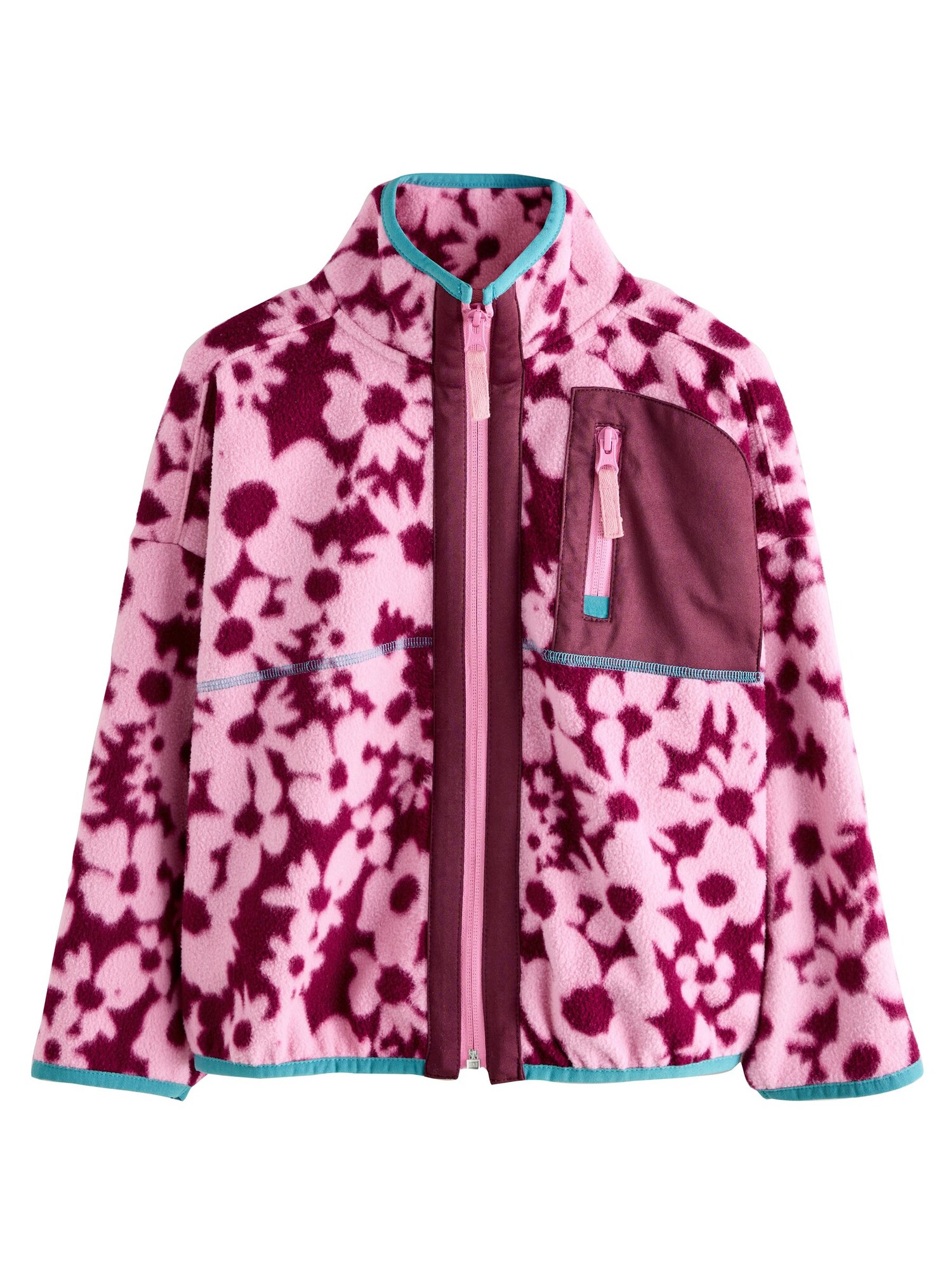Next Jachetă  fleece  albastru / mov zmeură / roz deschis