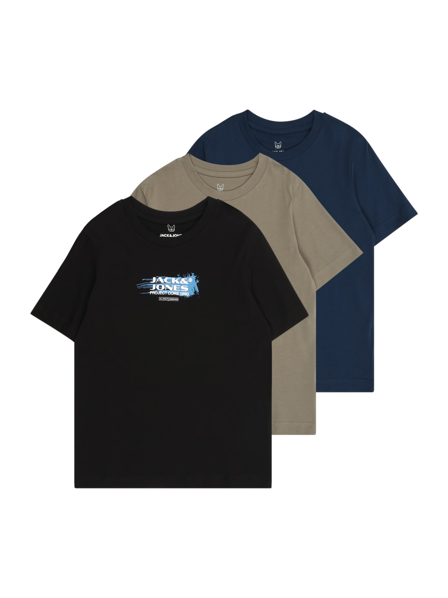 Jack & Jones Junior Póló  sötétkék / greige / fekete / fehér akciós termékkép 1