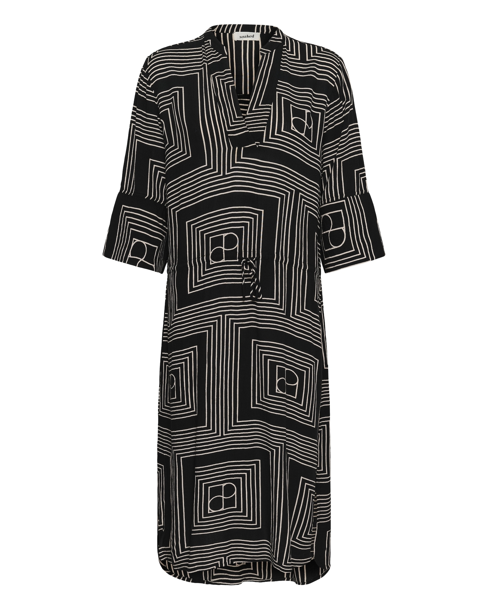 SOAKED IN LUXURY Vestido camisero 'SLZaya Aria' beige claro / negro