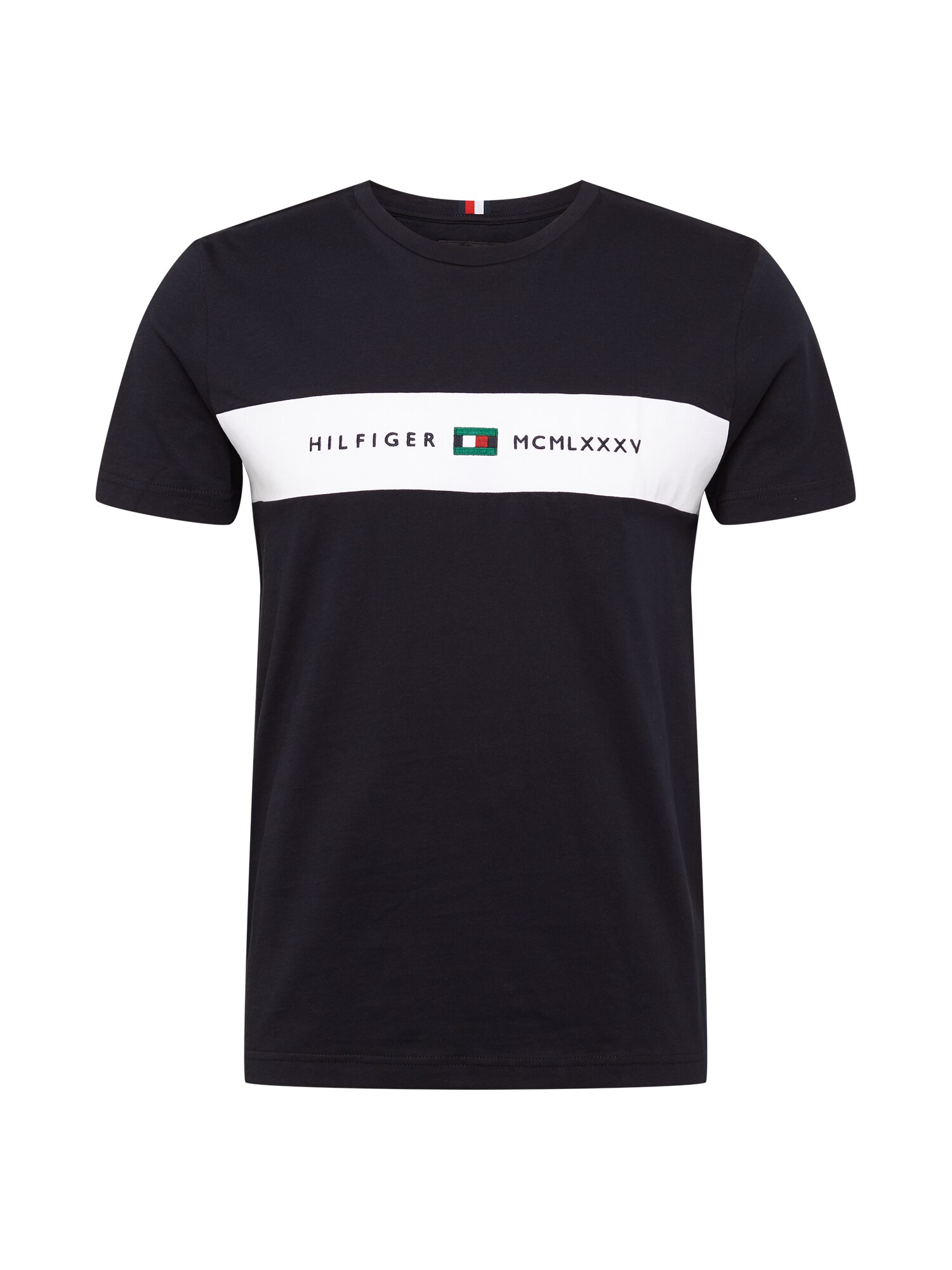 TOMMY HILFIGER Marškinėliai  balta / juoda