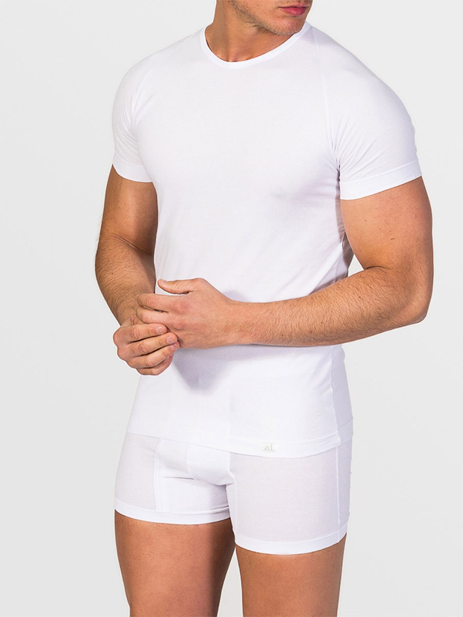 zd ZERO DEFECTS Camiseta térmica 'Crew-neck Egiptian cotton' blanco