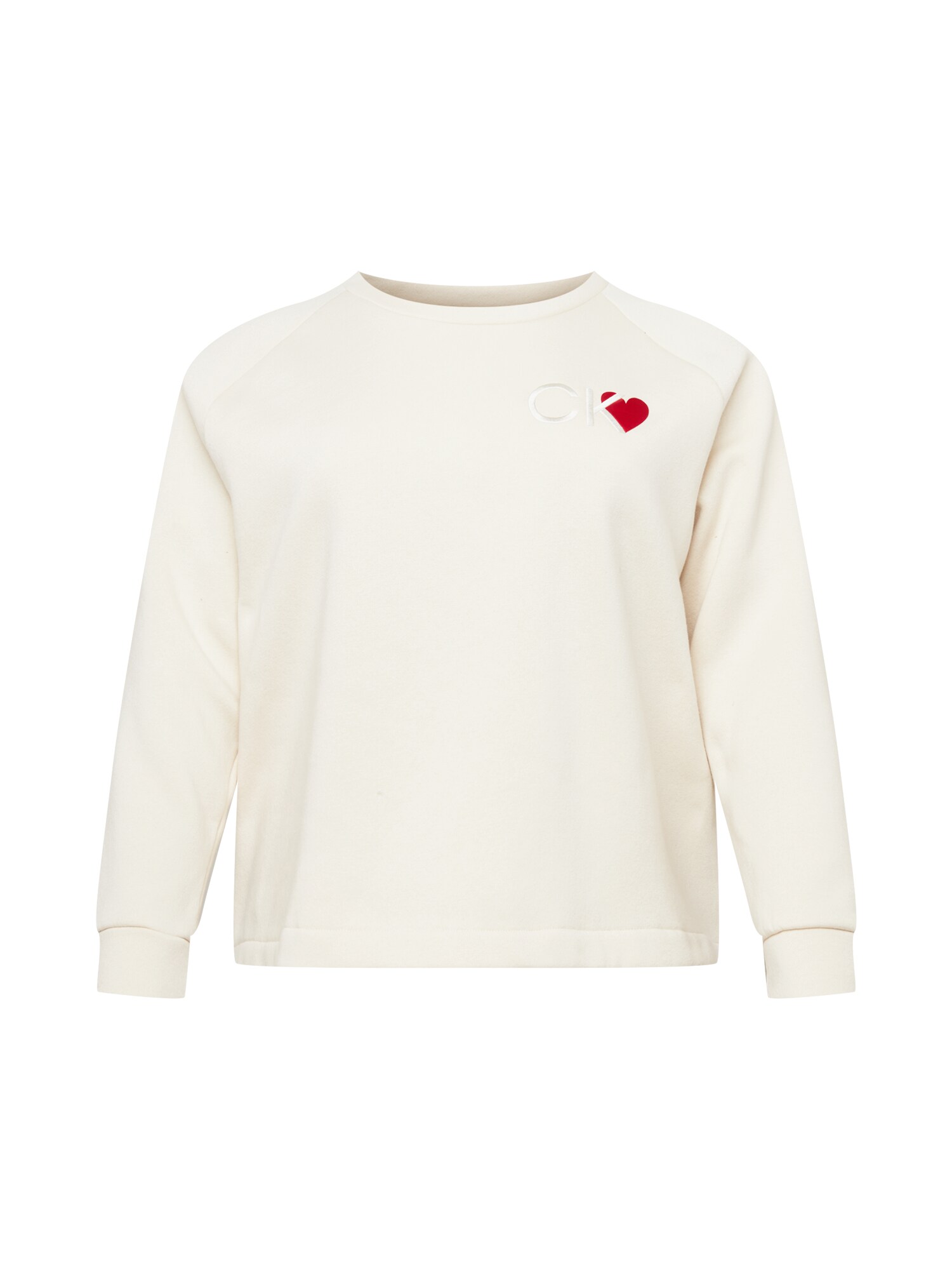 Calvin Klein Curve Sportisks džemperis krēmkrāsas / ugunssarkans