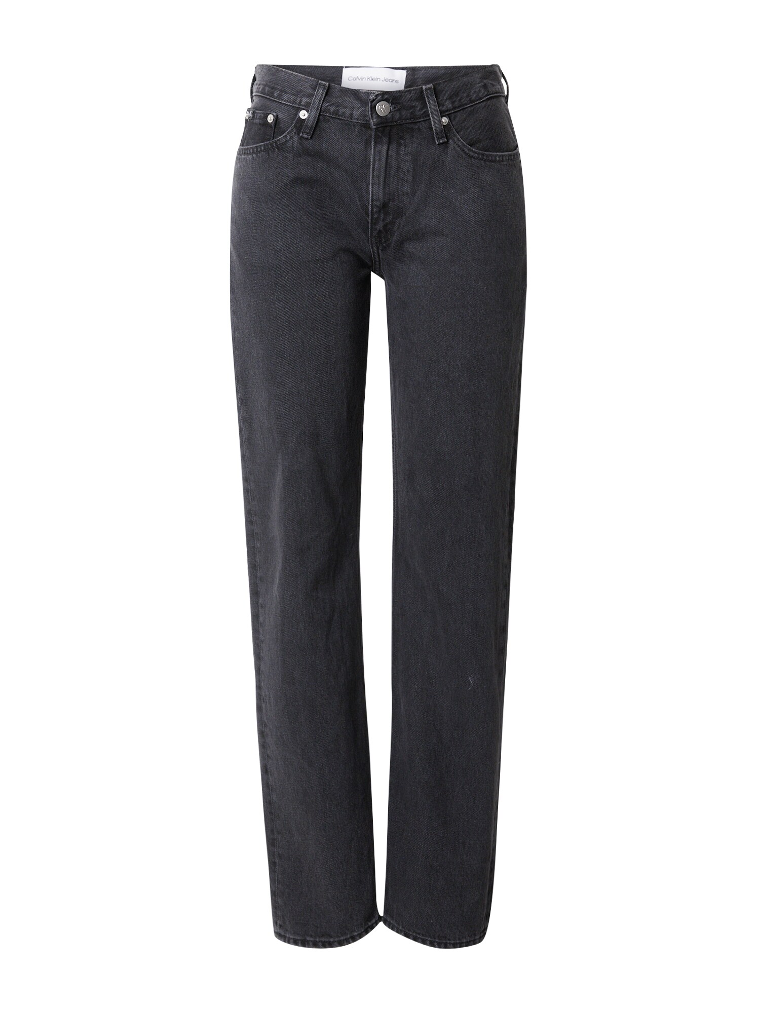 Calvin Klein Jeans Džínsy 'LOW RISE STRAIGHT'  čierny denim