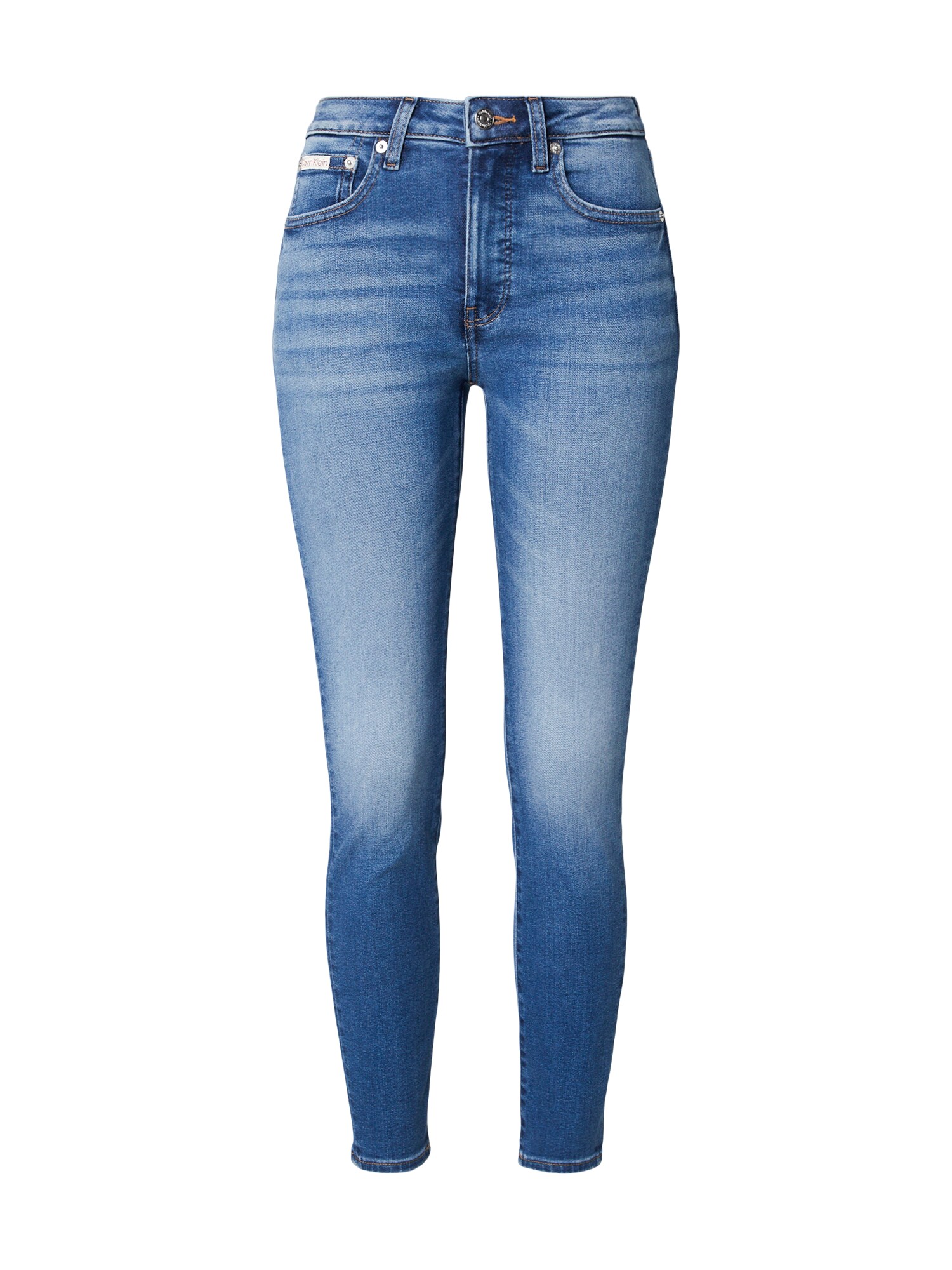 Calvin Klein Jeans Vaquero 'Whiskered Mid Rise Skinny'  azul denim