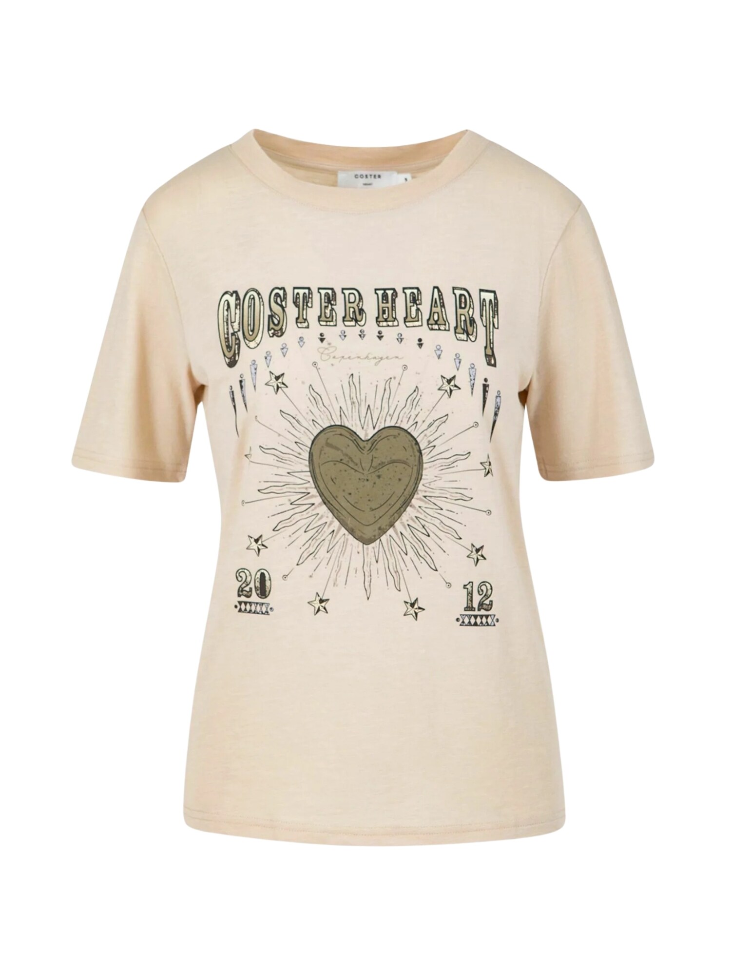 Coster Copenhagen Camiseta  crema / marrón / negro