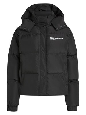 KARL LAGERFELD JEANS Chaqueta de entretiempo 'Ikon'  negro / blanco