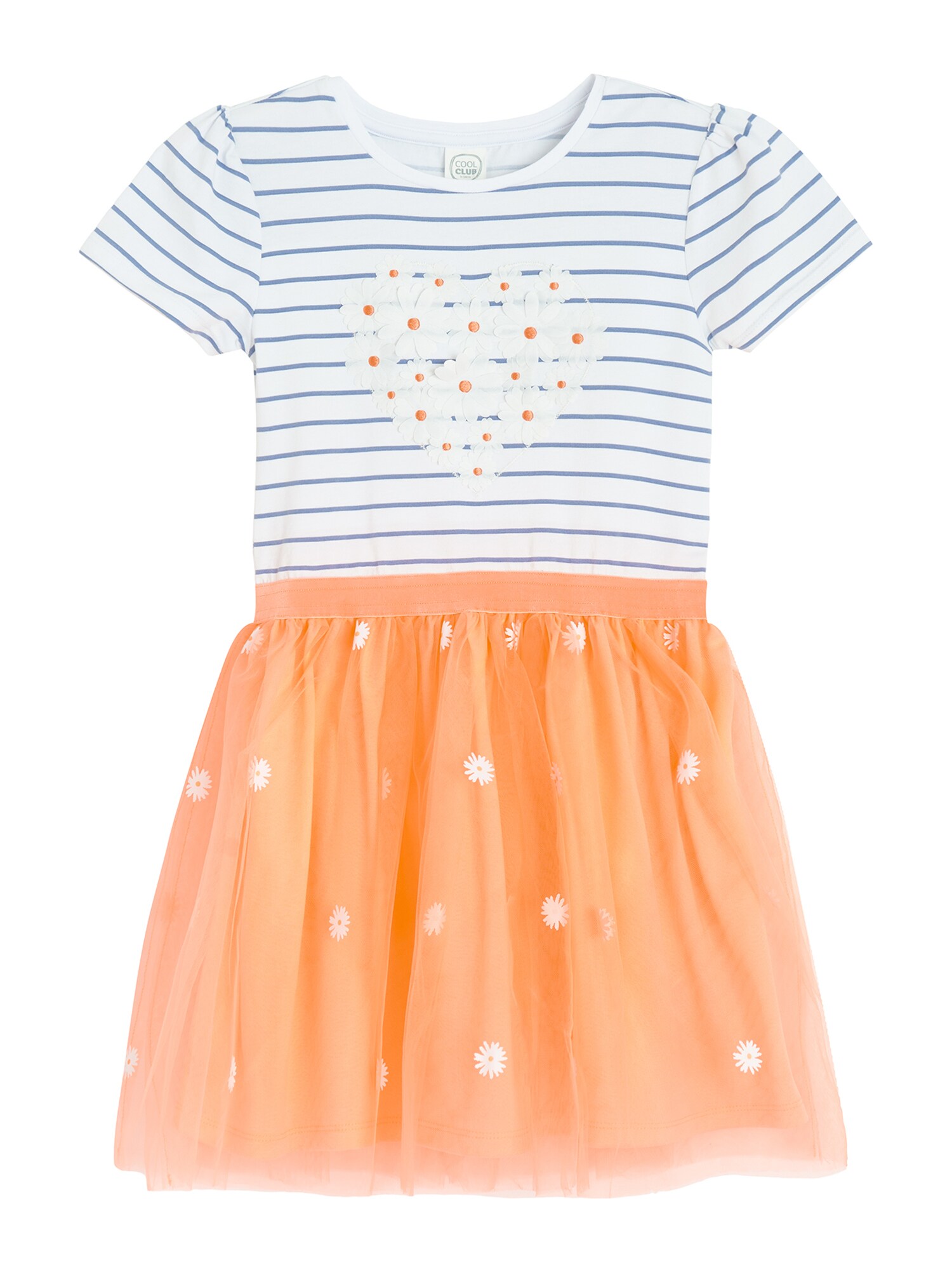 Cool Club Rochie  bleumarin / portocaliu deschis / alb