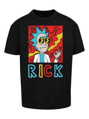 F4NT4STIC Shirt ‘Rick und Morty Cool Rick’ Lichtblauw / Geel / Rood / Zwart