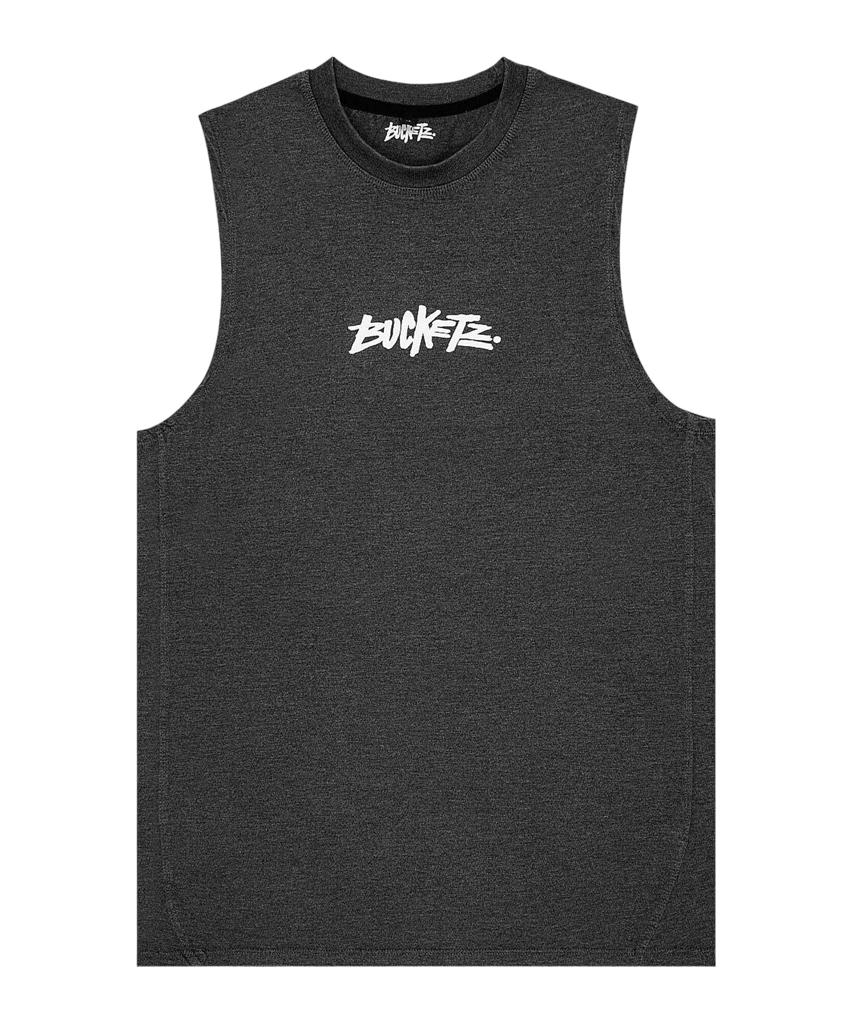 Bucketz Tricou  gri / alb