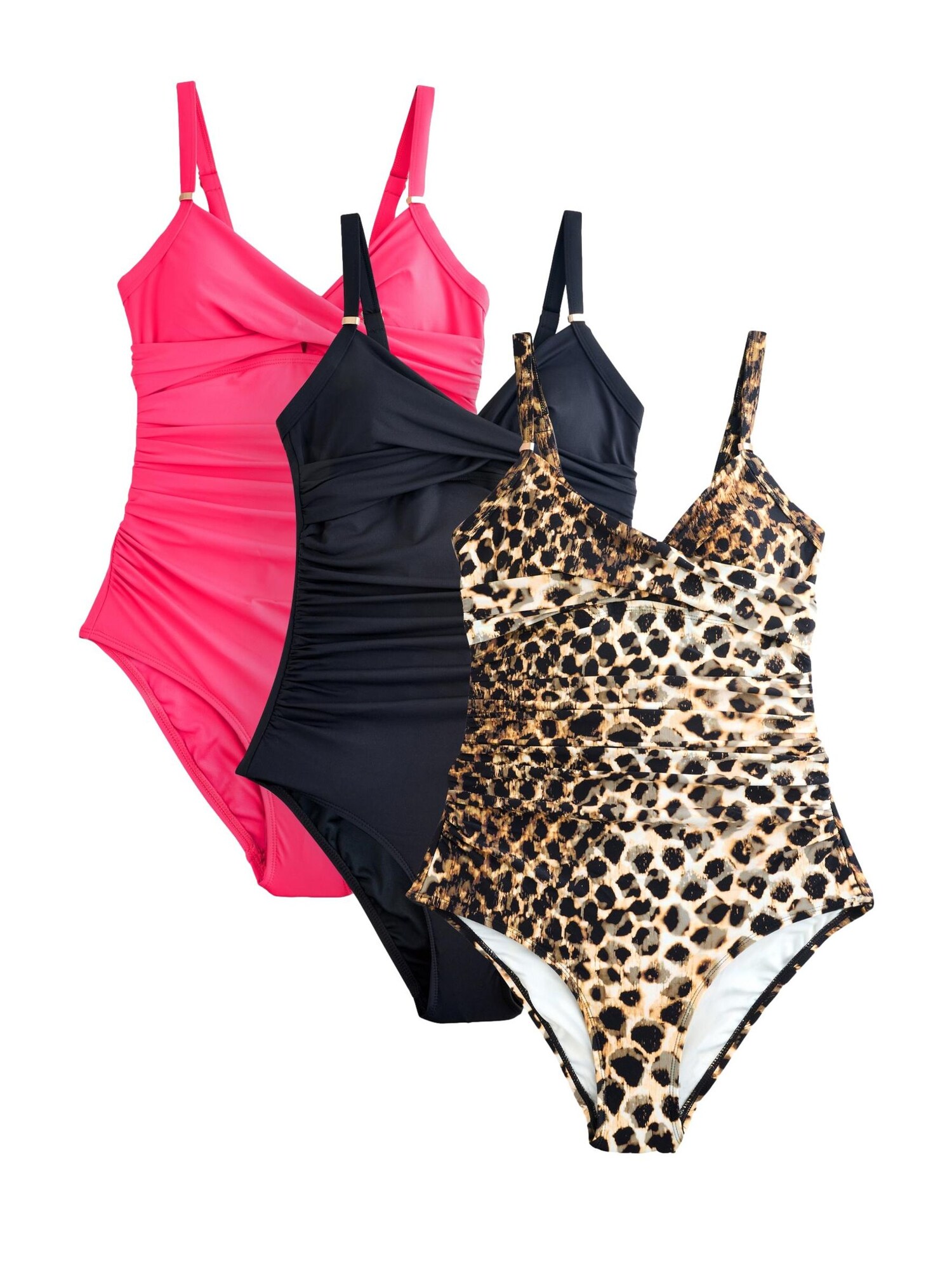 Next Costum de baie întreg  bej / maro / roz / negru