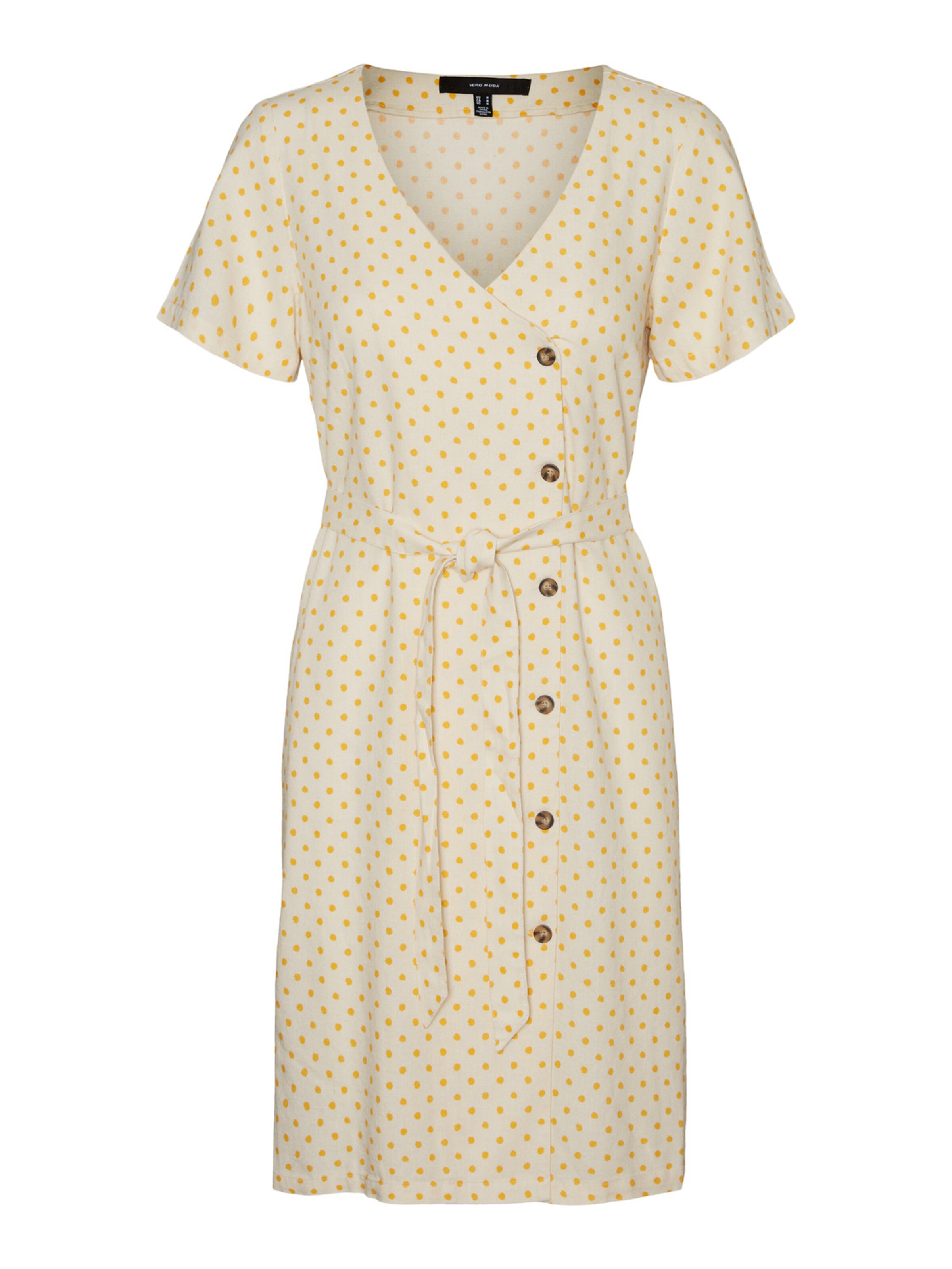 VERO MODA Haljina 'Astimilo' žuta / bijela