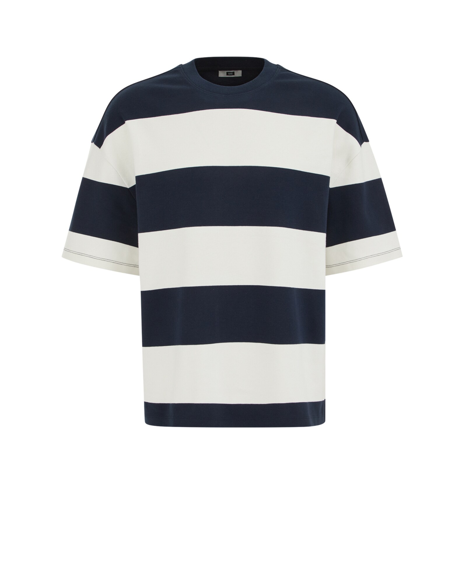 We Fashion Shirt Donkerblauw / Wit