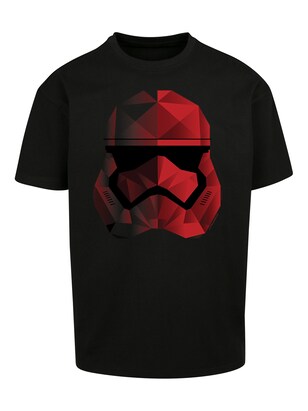 F4NT4STIC Shirt ‘Star Wars The Last Jedi Cubist Trooper Helmet’ Rood / Zwart