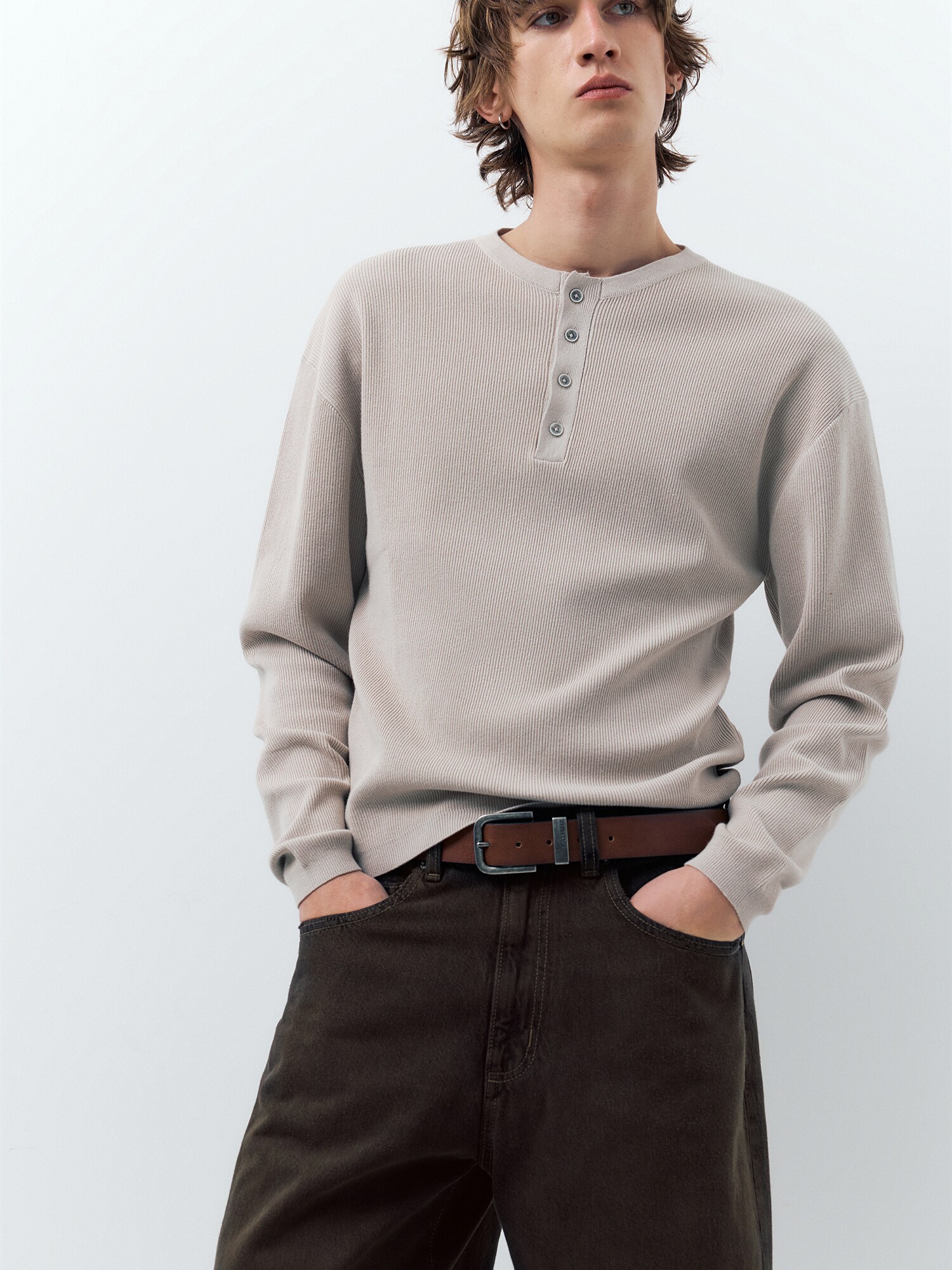 Pull&Bear Džínsy  tmavohnedá (obrázok 4)
