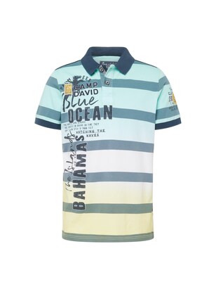 camp david Shirt ‘Beach Life’ Marine / Lichtblauw / Geel / Wit