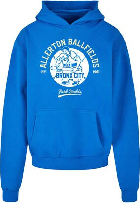 Merchcode Sweatshirt ‘Park Fields – Bronx’ Kobaltblauw / Wit