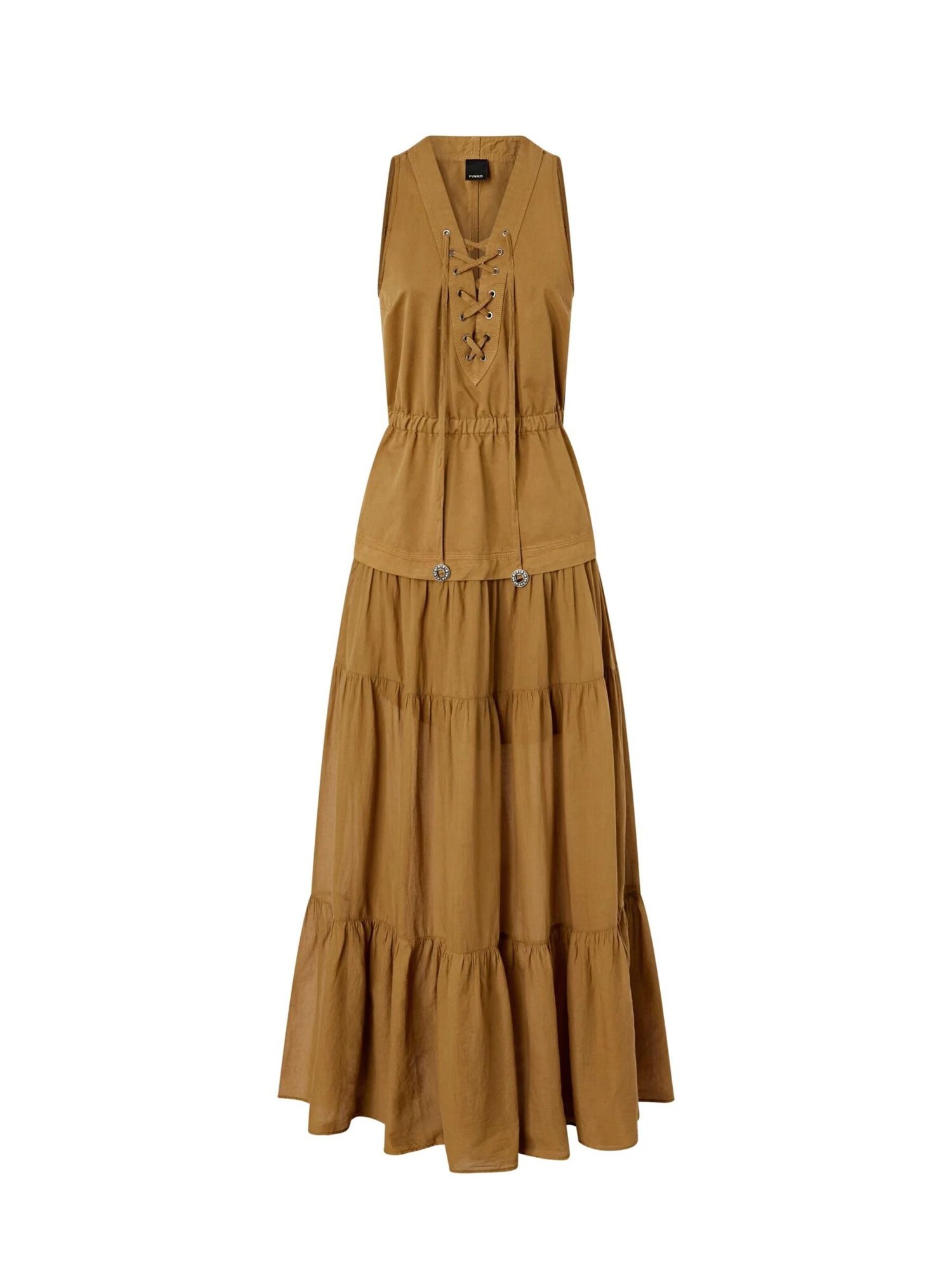 PINKO Vestido 'PINKO CASARSA ABITO VOILE E GABARDINA ABITO' marrón