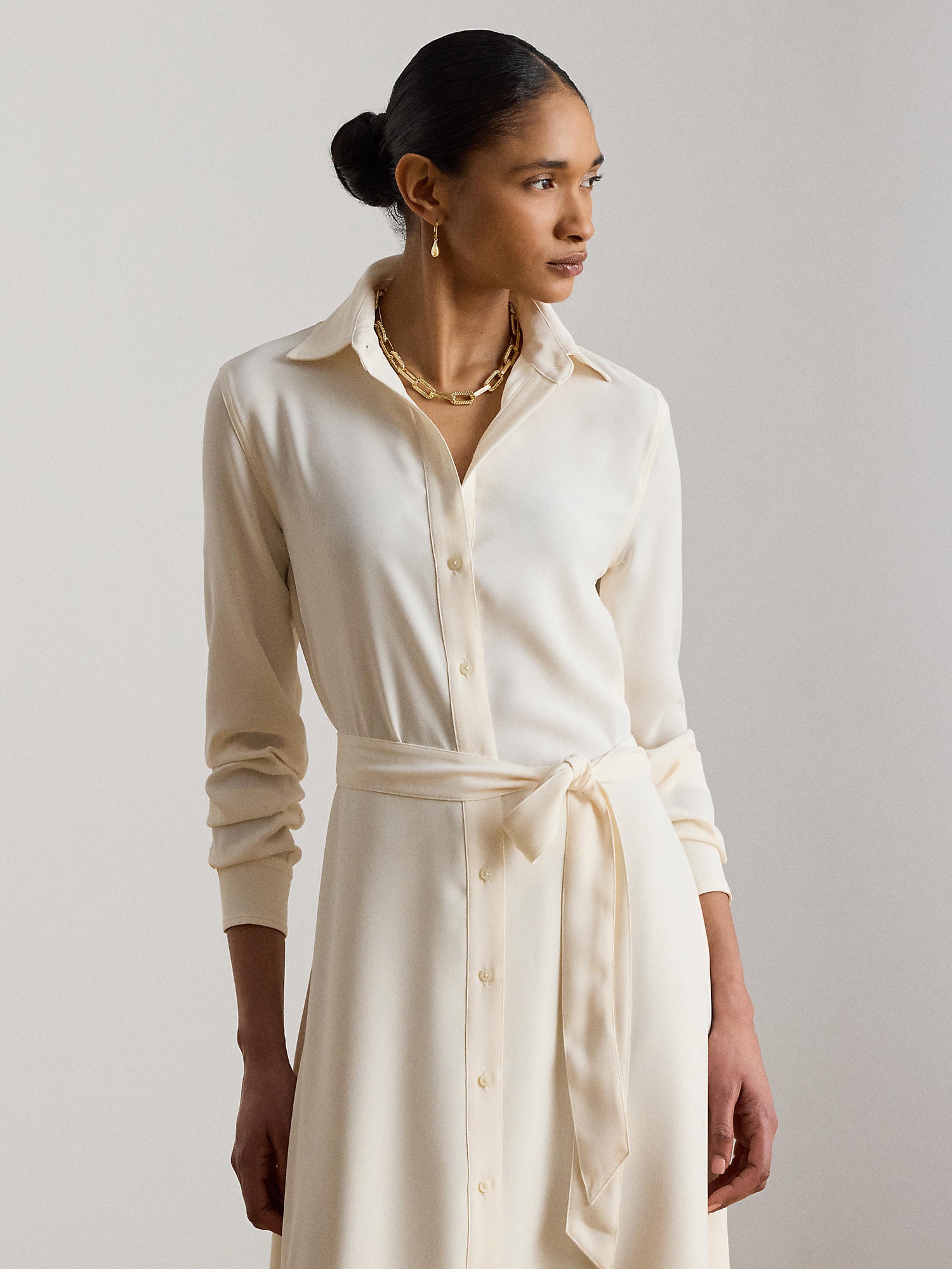 Lauren Ralph Lauren Vestido camisero  crema – imagen 4