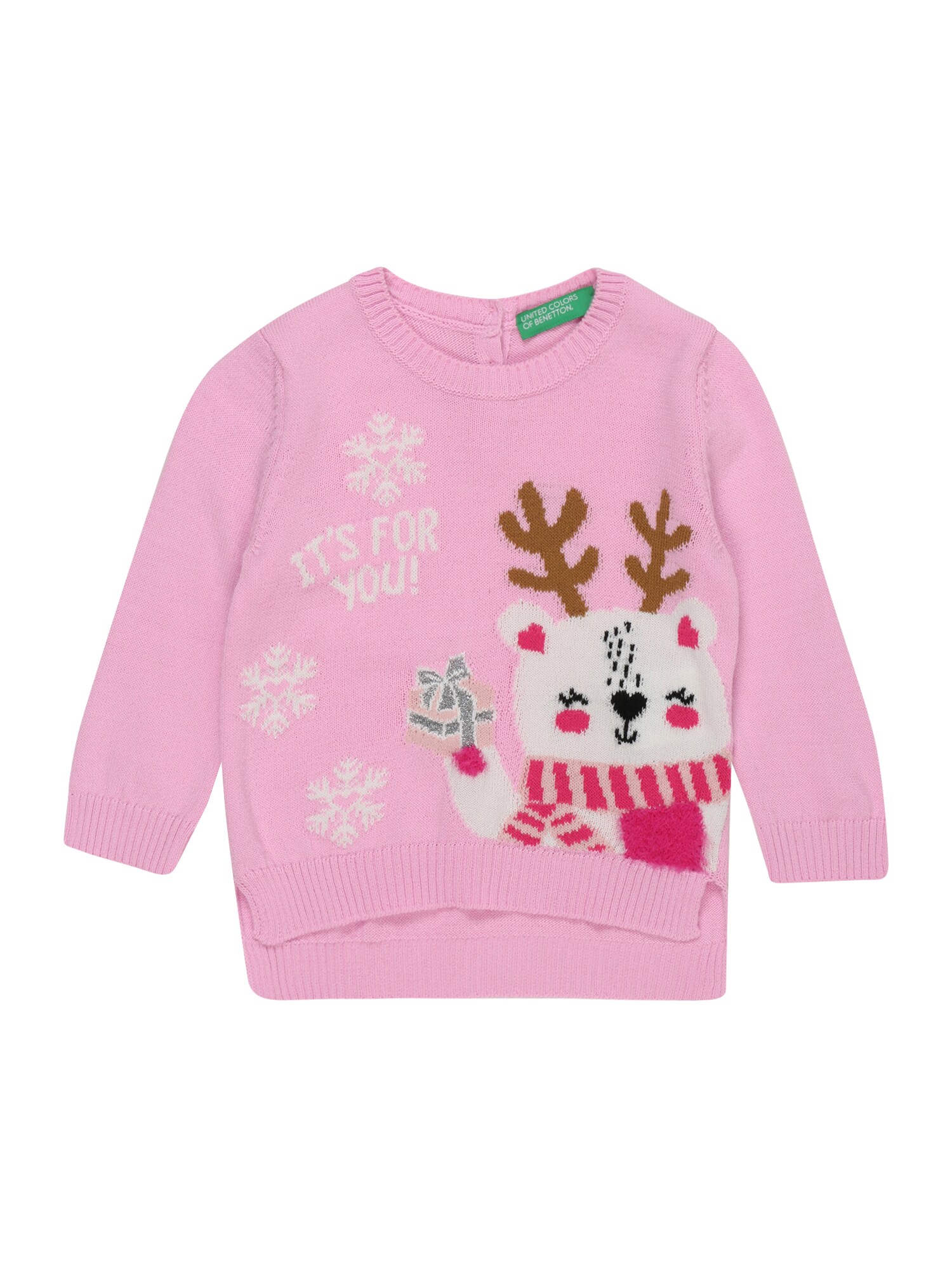 UNITED COLORS OF BENETTON Megztinis  mišrios spalvos / rožių spalva
