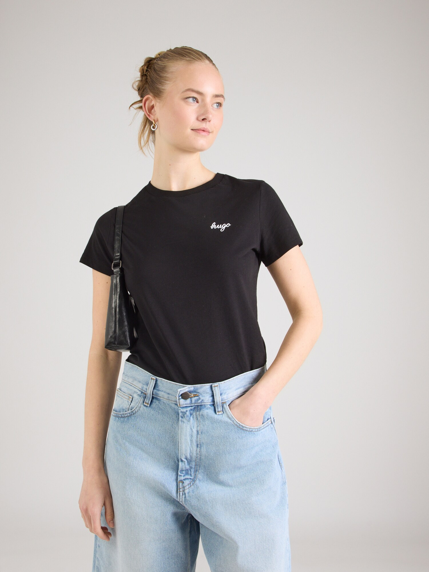HUGO Camiseta 'Damatee_B'  negro / blanco – imagen 3