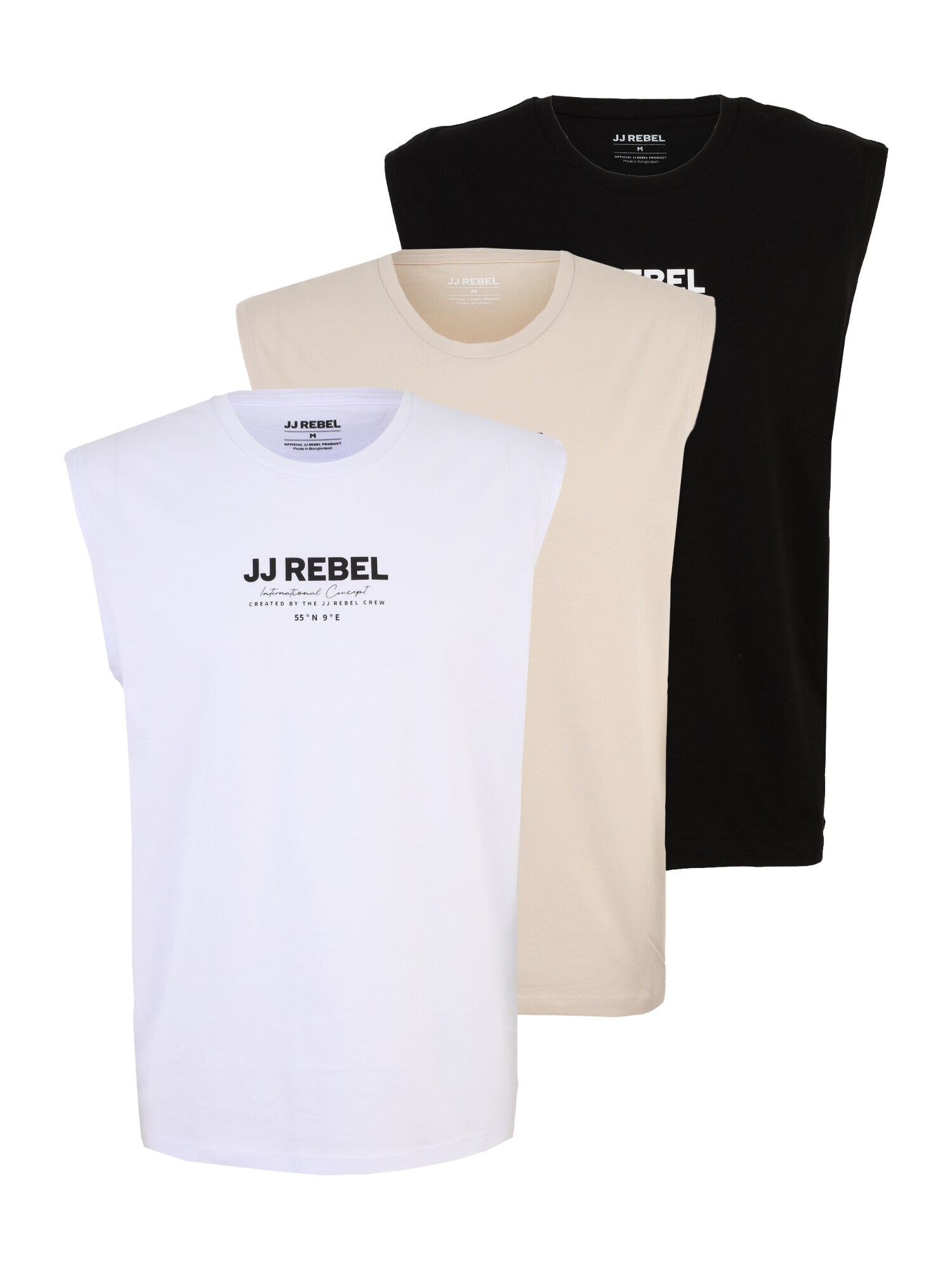 JJ Rebel Tričko 'JREBLINO'  krémová / čierna / biela