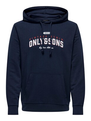 Only & Sons Sweatshirt ‘Lenny’ Navy / Bordeaux / Wit