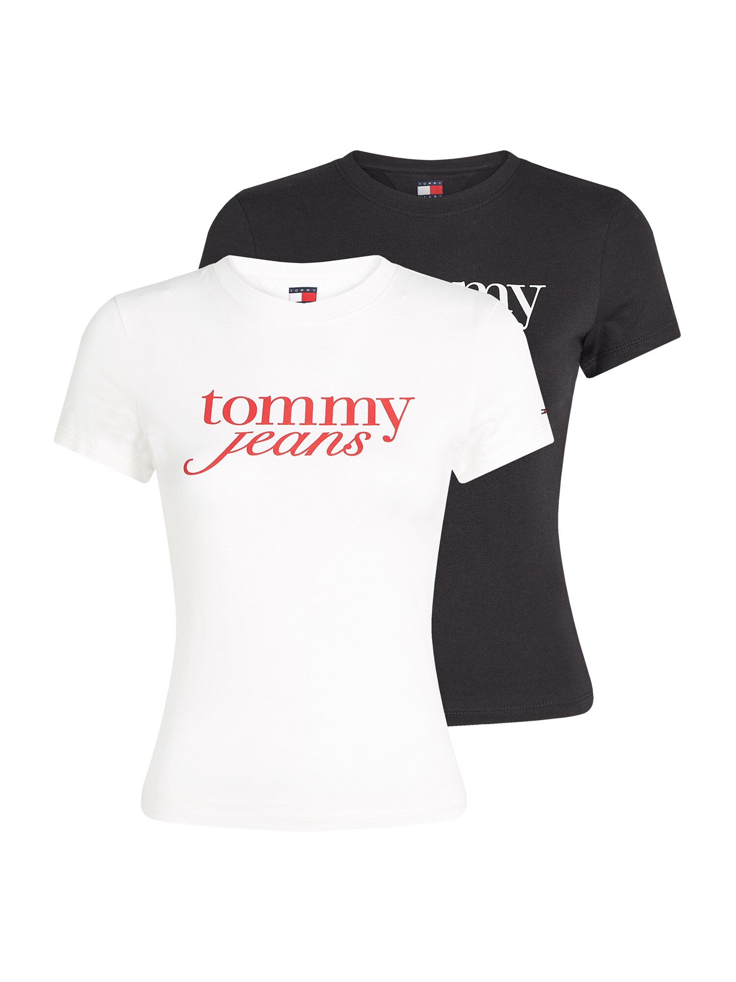 Tommy Jeans Tričko 'ESSENTIAL'  čierna / biela