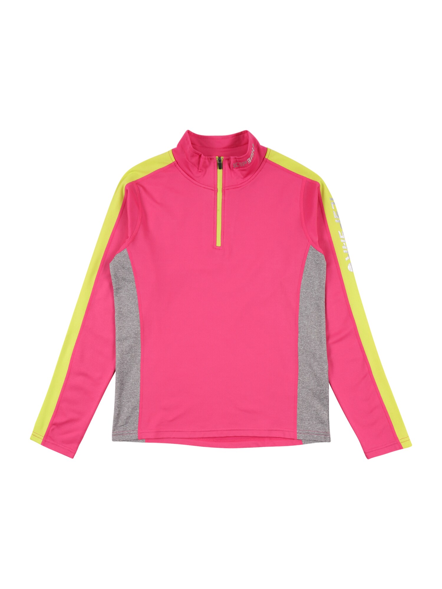 ICEPEAK Sportinio tipo megztinis 'FLEMINTON'  neoninė rožinė / neoninė geltona / pilka