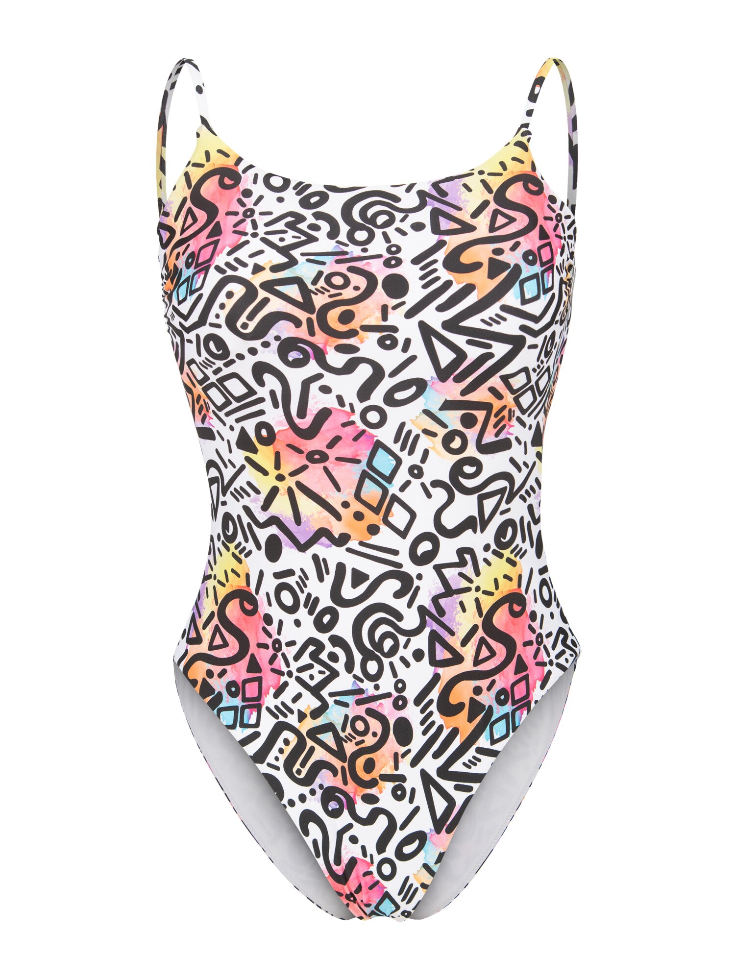 ARENA Costum de baie întreg 'Water Prints'  galben / roz / negru / alb