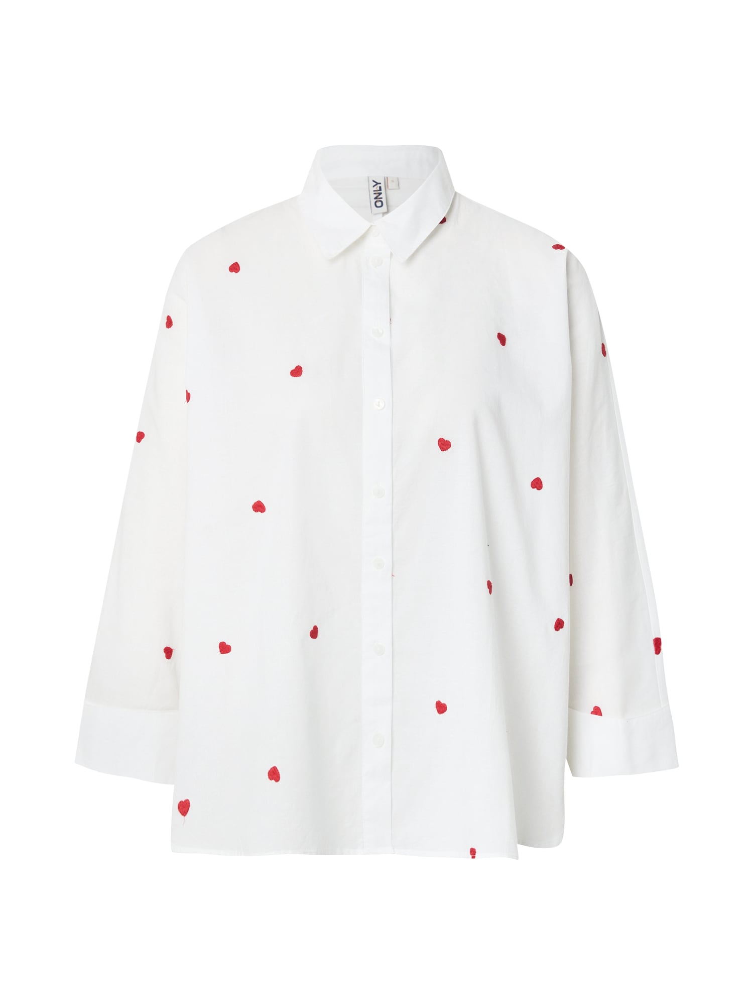 ONLY Bluză ONLNew Lina  roșu / alb