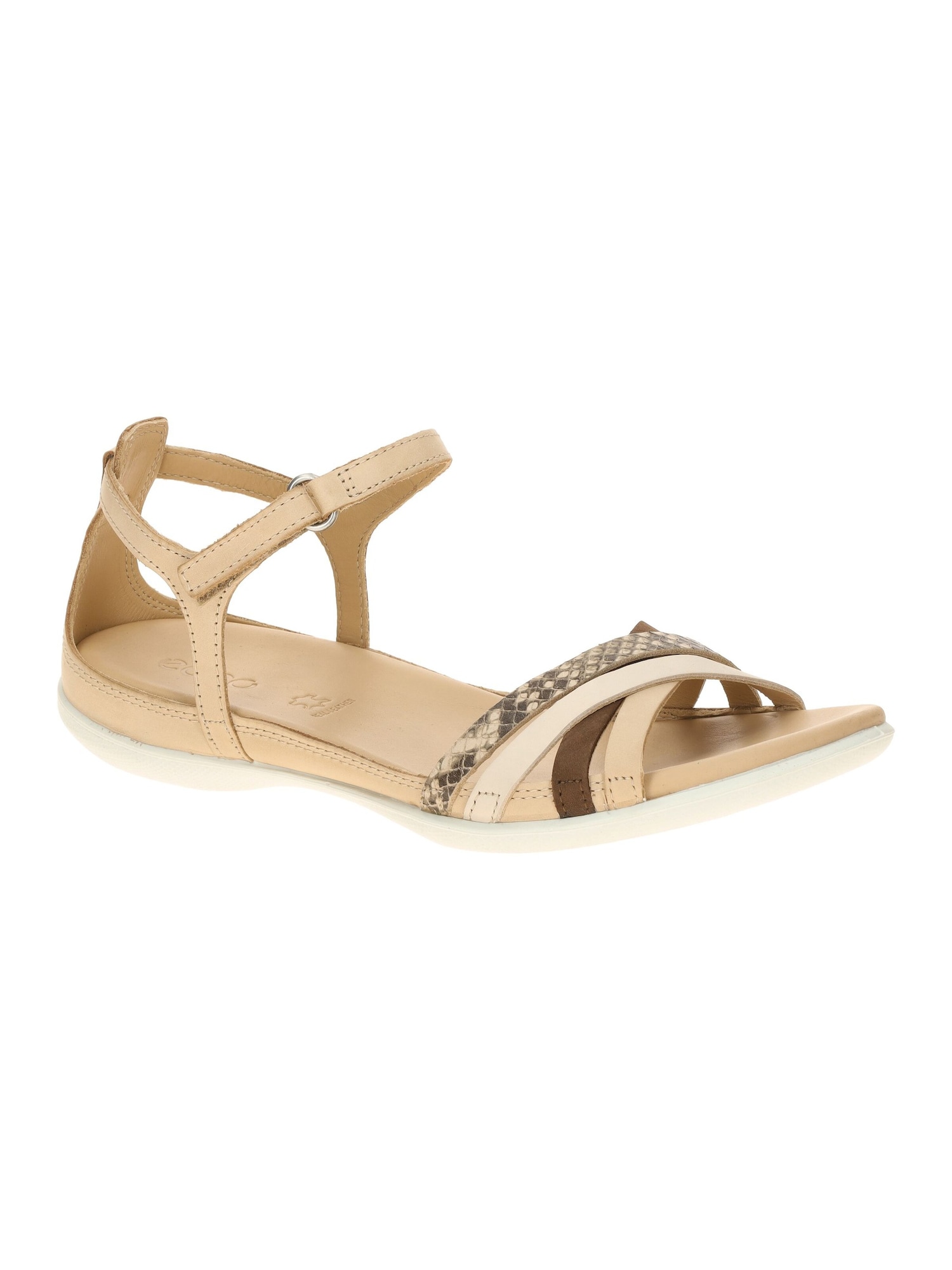 Ecco Sandale Ecco Flash Sandale Braun Beige Kreuzriemen 244243
