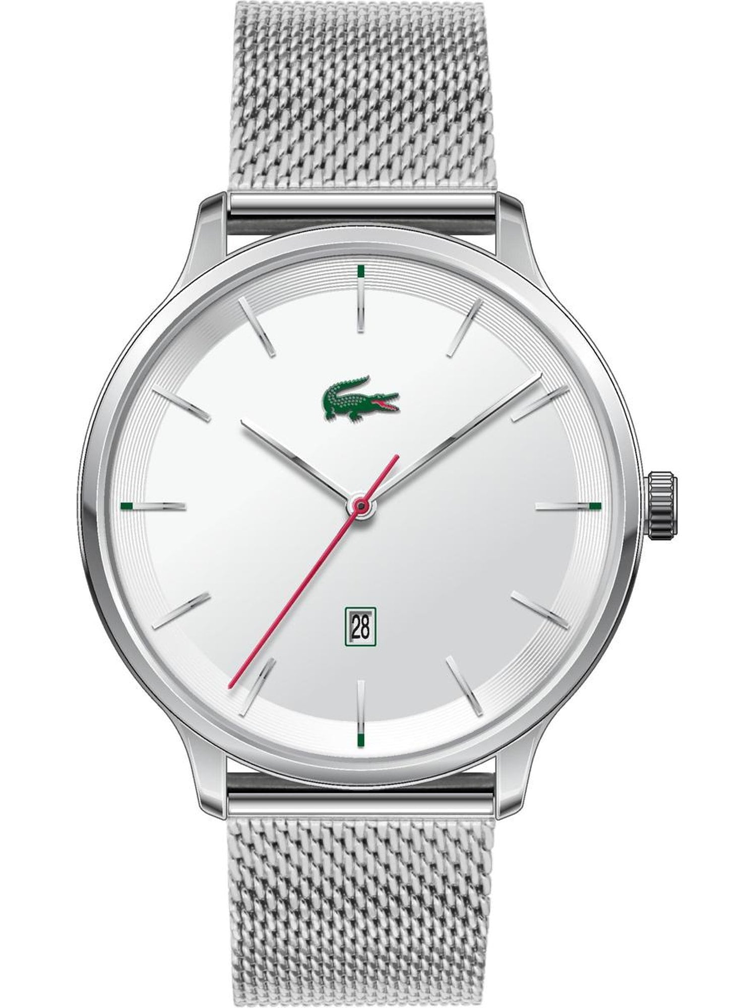 LACOSTE Analoginis (įprasto dizaino) laikrodis žalia / raudona / sidabrinė / balta