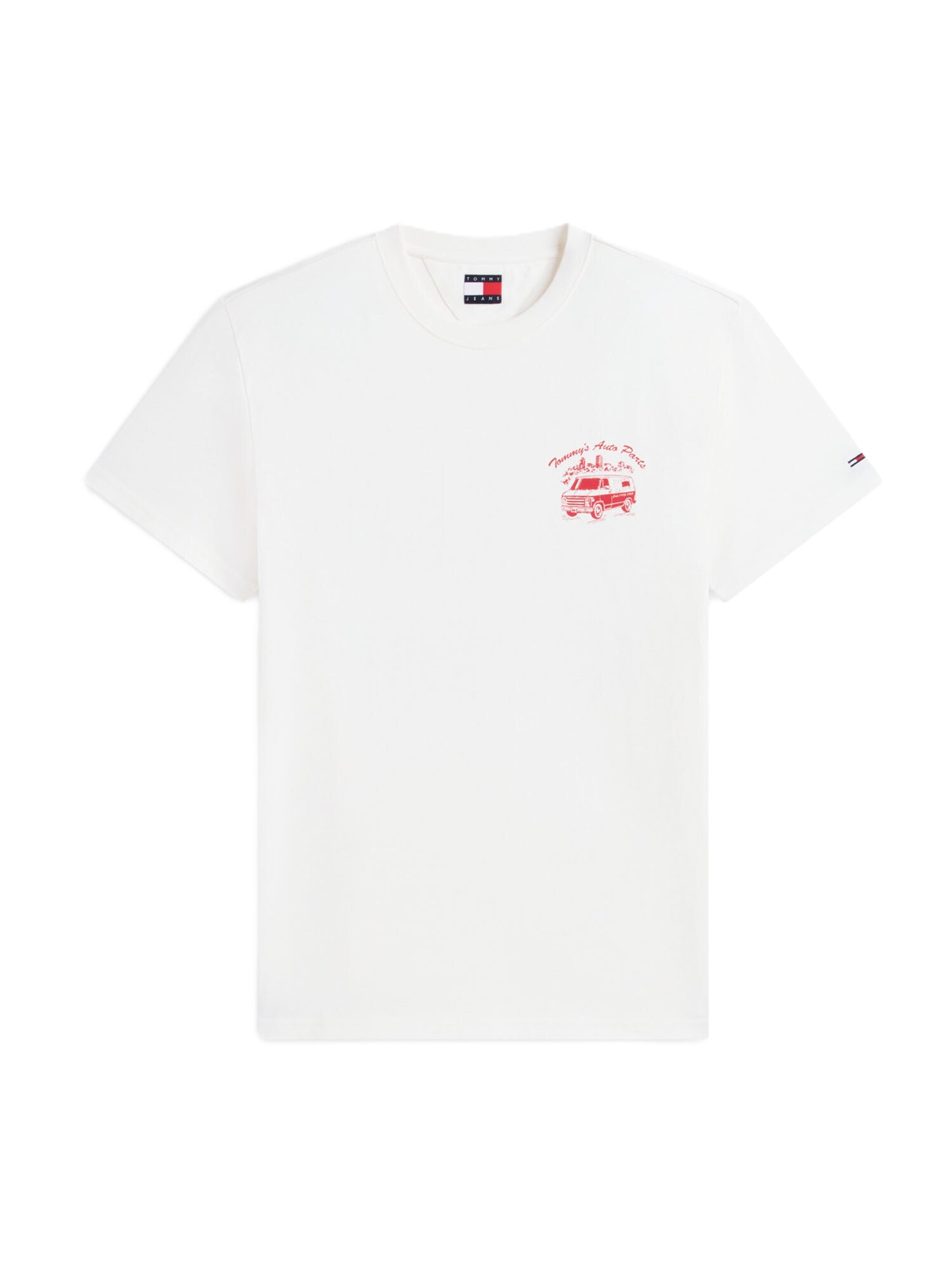 Tommy Jeans Tricou roșu / alb