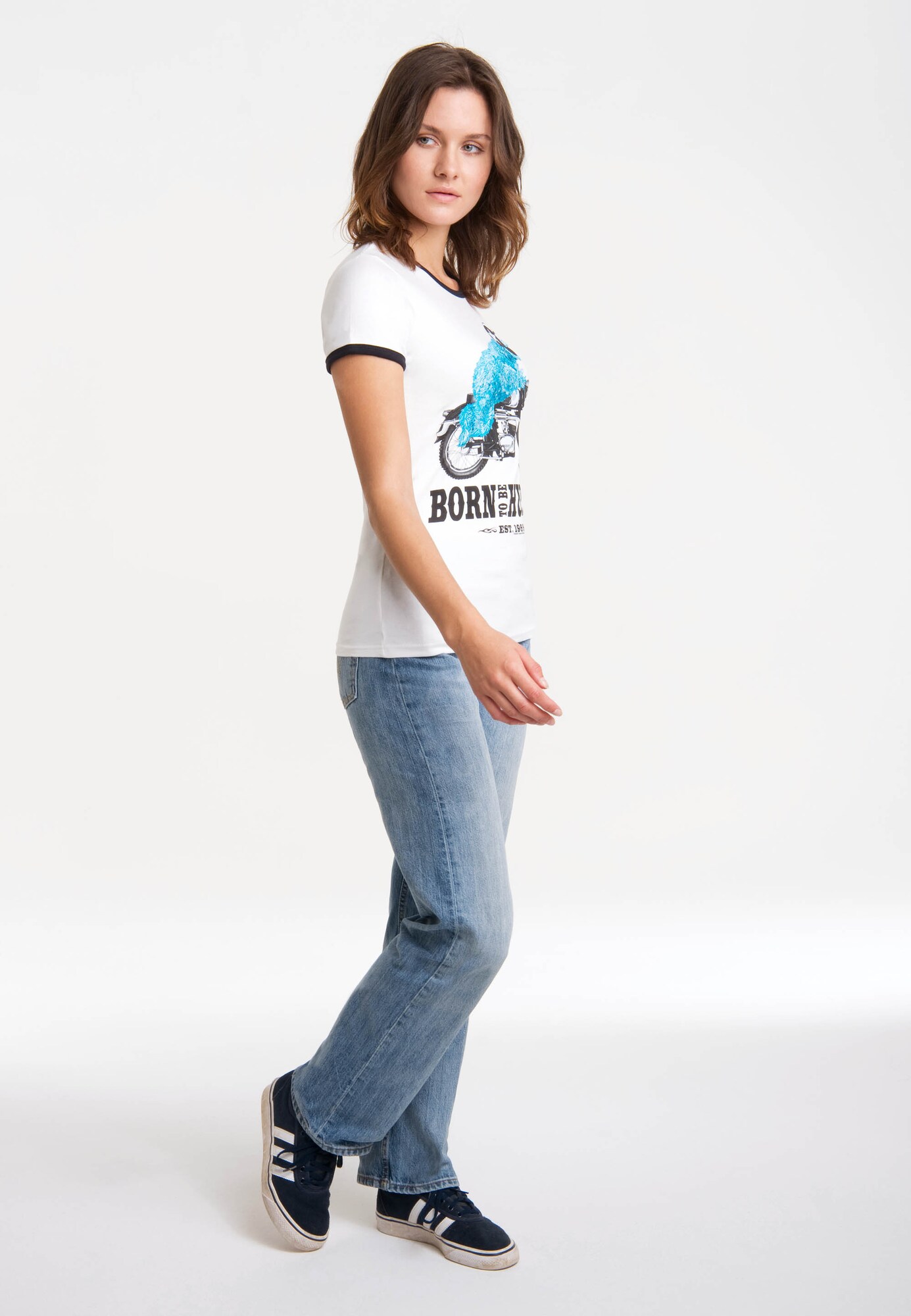 Thumbnail - LOGOSHIRT T-Shirt Sesamstrasse  Krümelmonster Motorrad