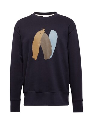 Norse Projects Sweatshirt ‘Arne’ Navy / Lichtblauw / Mokka / Lichtbruin